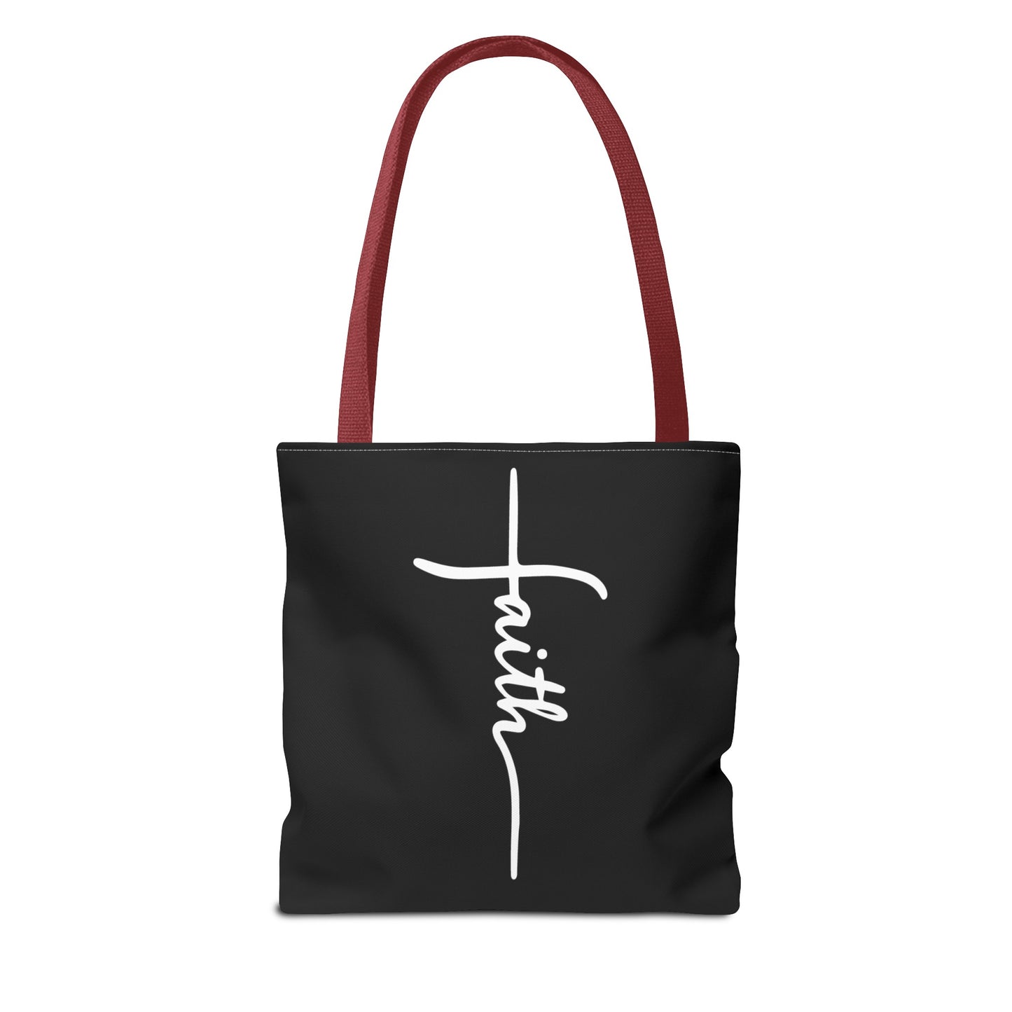 Faith Cross (Black) Tote Bag (AOP)