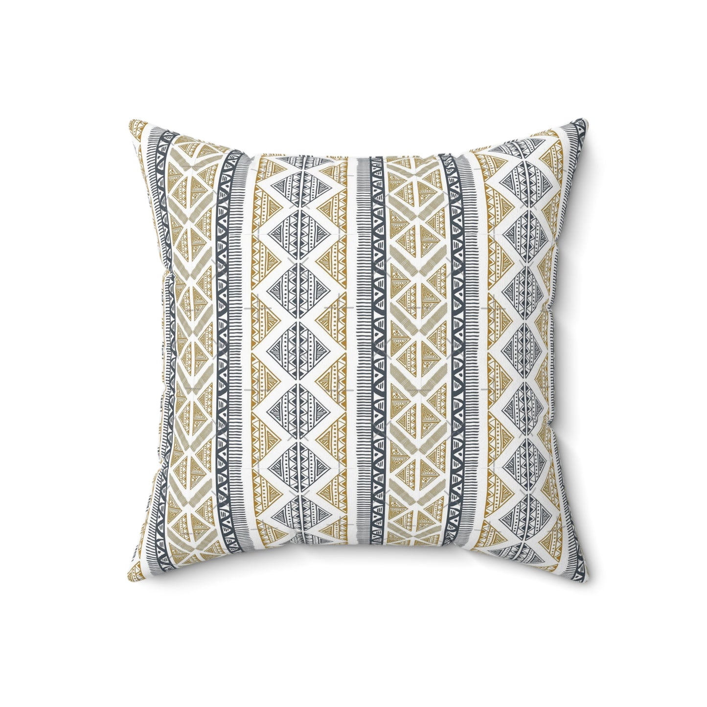 African Tribal Print Faux Suede Square Pillow