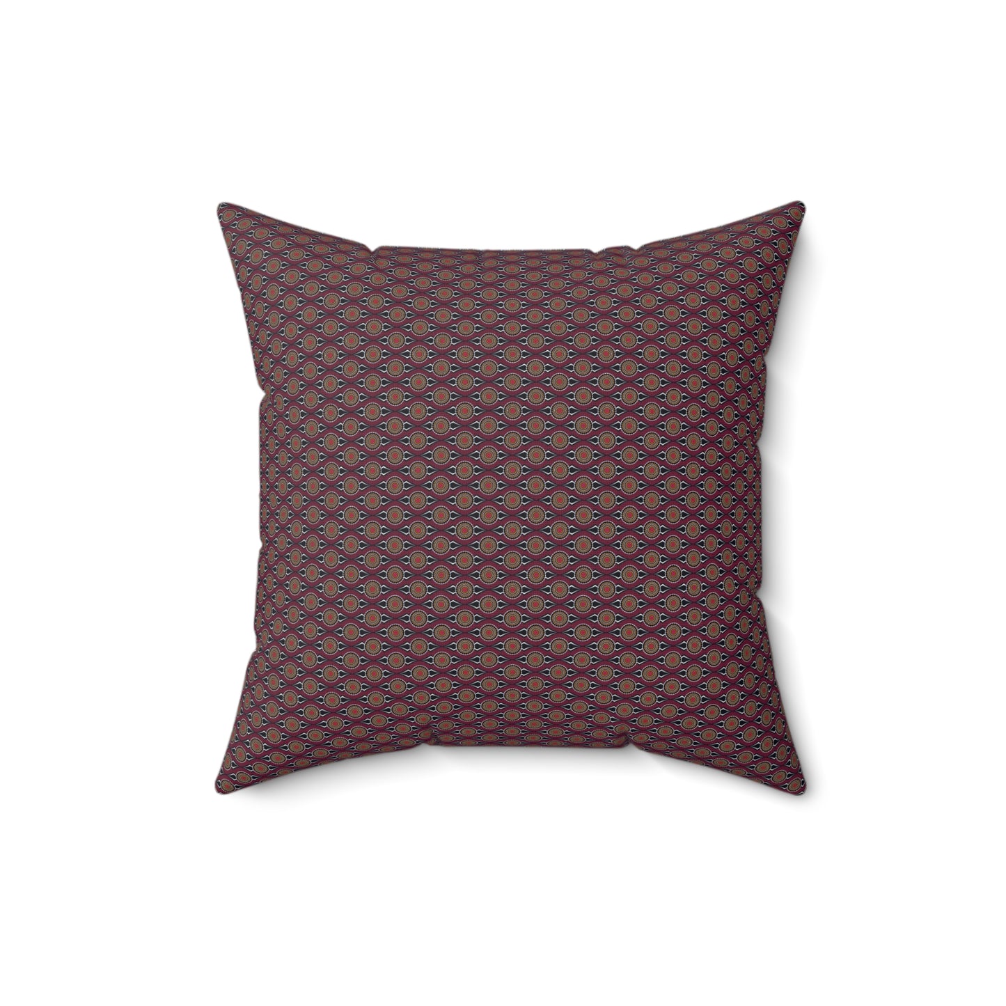 African Print Faux Suede Square Pillow