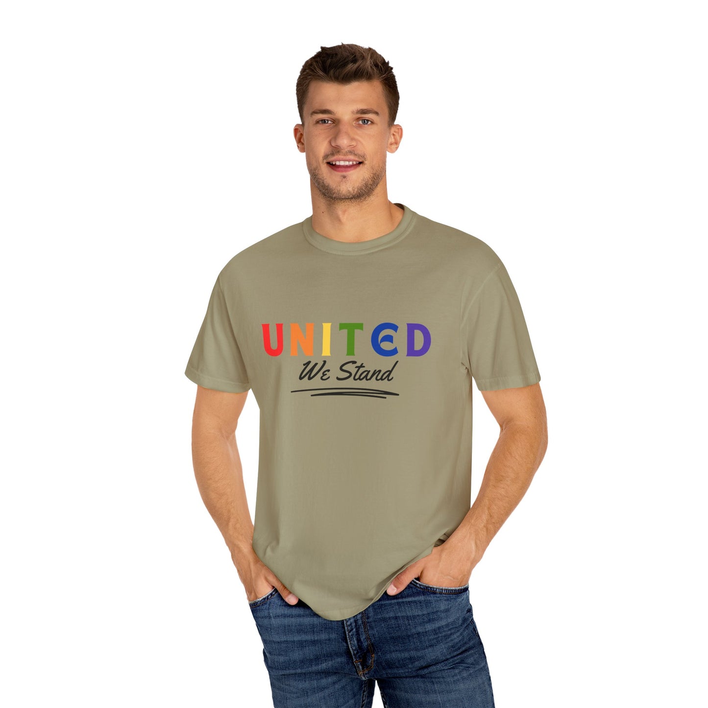 Pride United We Stand T-Shirt - Unisex Garment-Dyed Tee