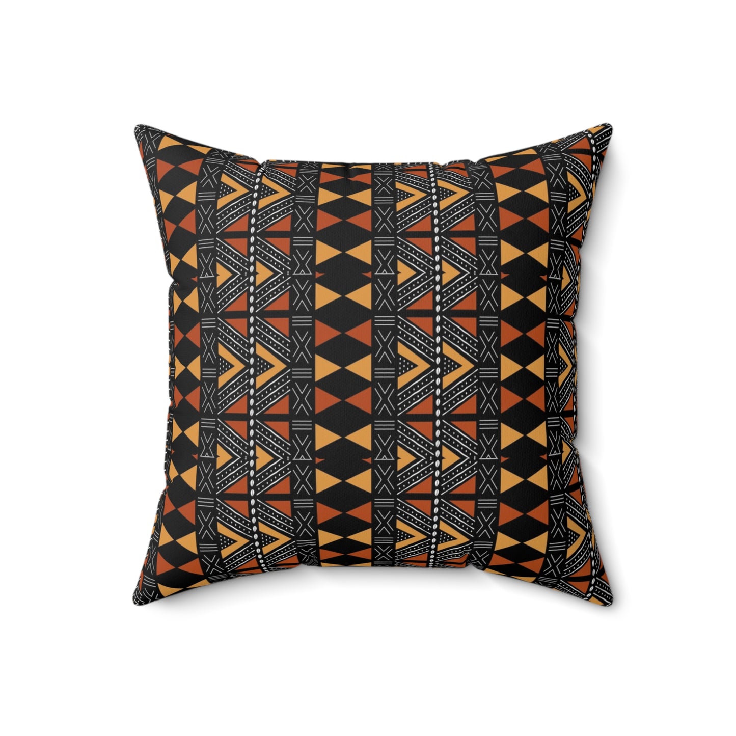 Mudcloth Print Faux Suede Square Pillow