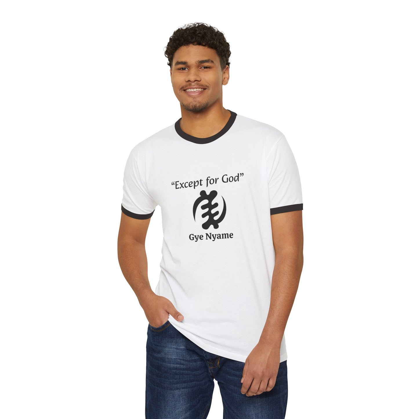 Gye Nyame Unisex Cotton Ringer T-Shirt