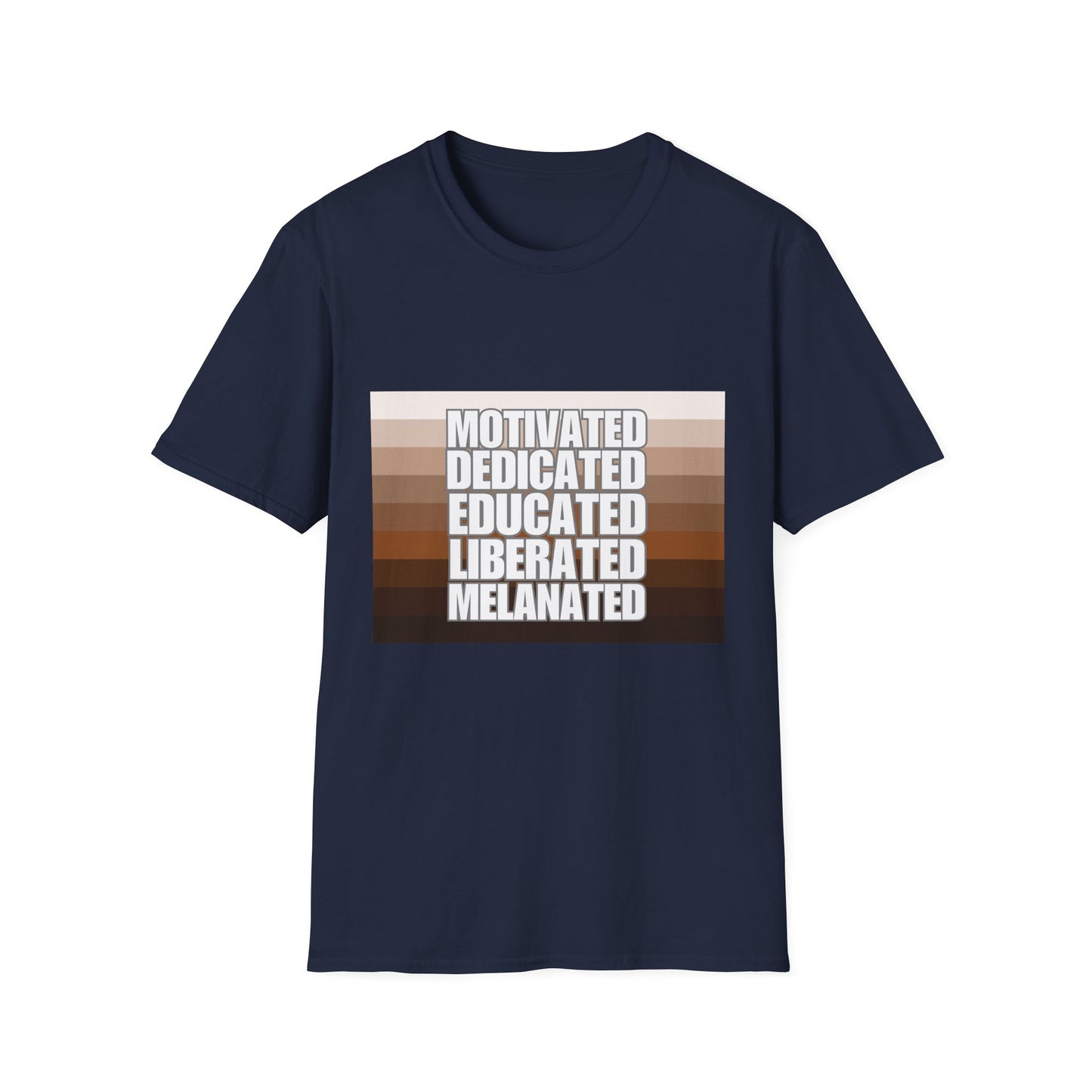 Motivated & Educated Unisex Softstyle T-Shirt - Celebrate Liberation and Melanation