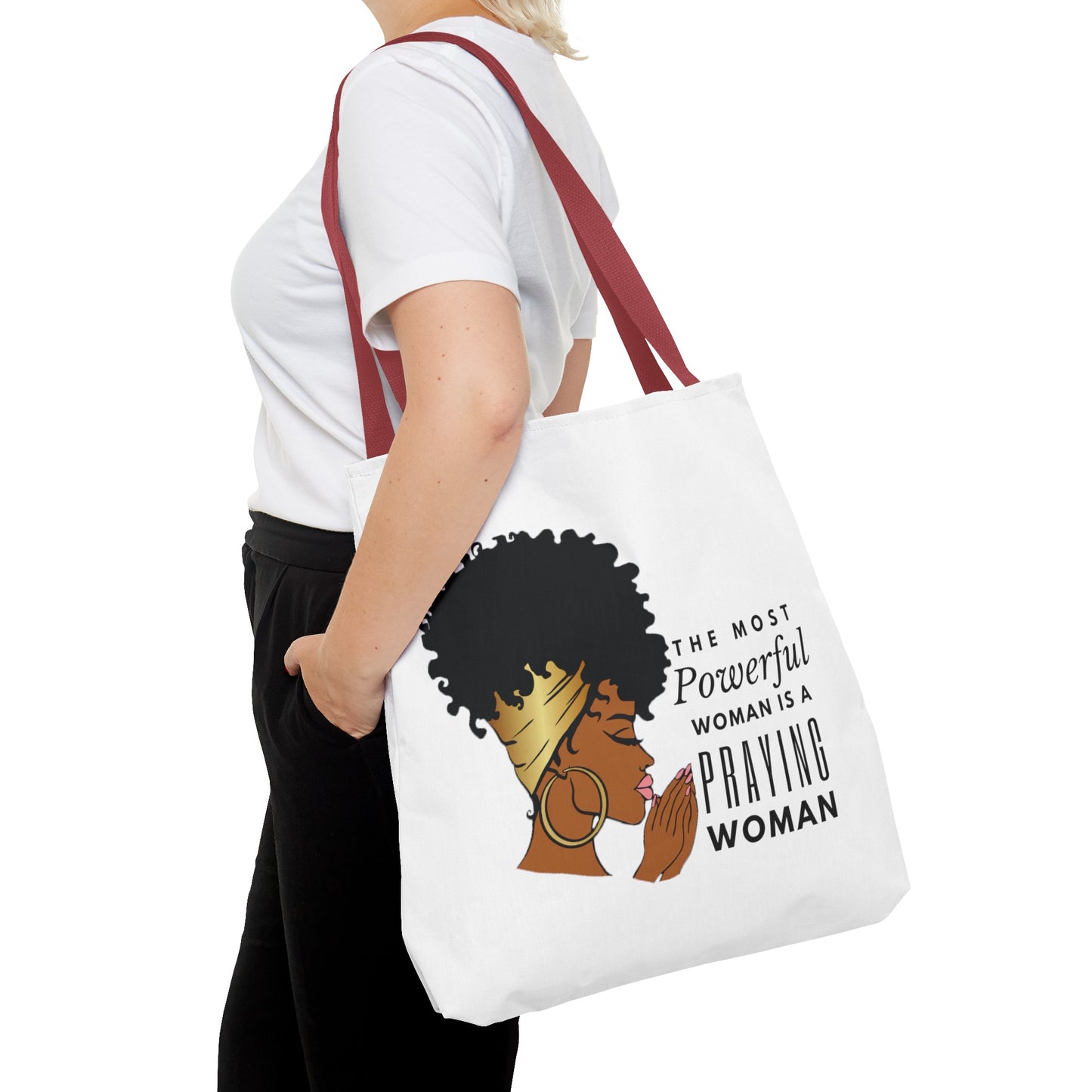 Praying Woman Tote Bag (AOP)