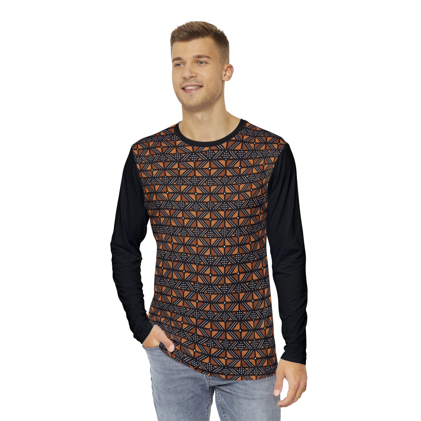 Kente Print Long Sleeve Shirt (AOP)