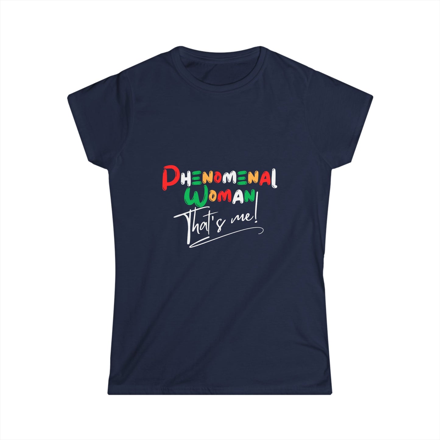 Phenomenal Woman Softstyle Tee - Empowering Black Women's T-Shirt