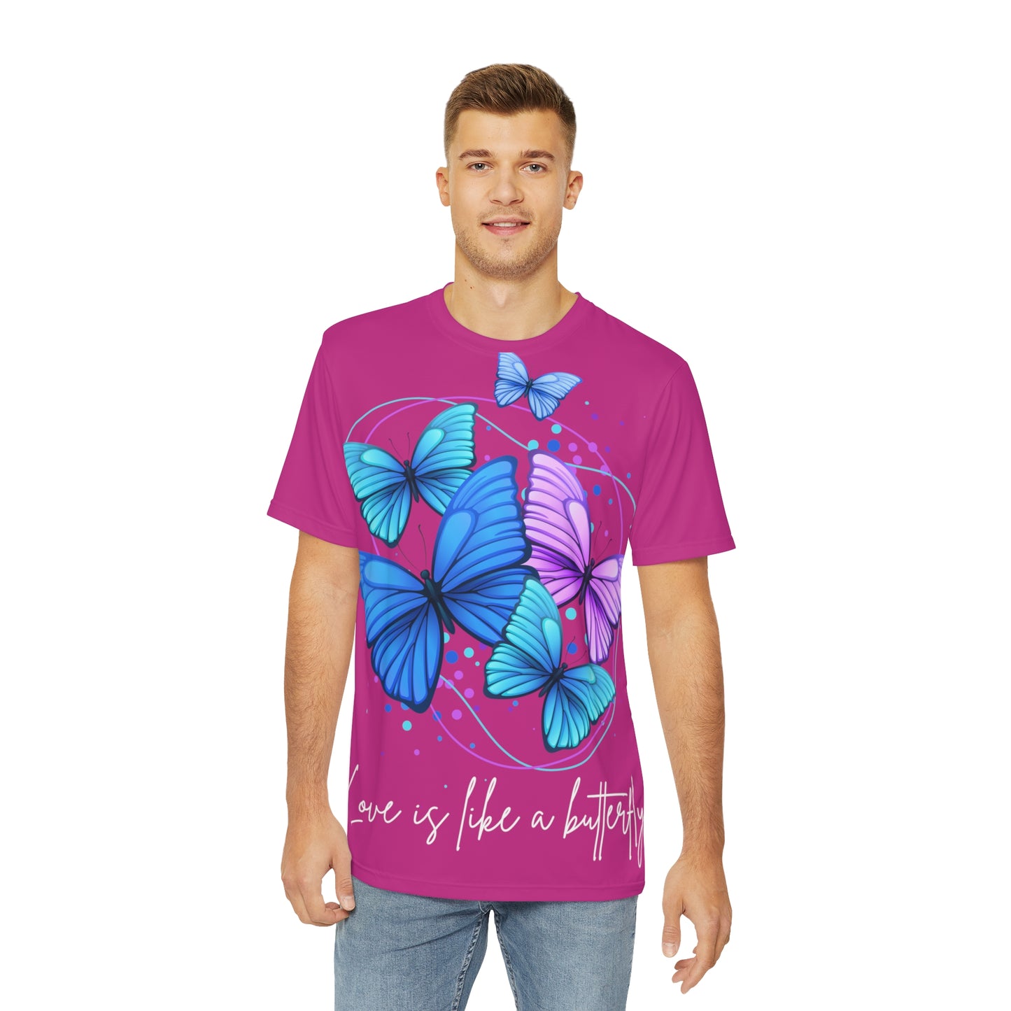 Love is Like a Butterfly Polyester Tee (AOP)