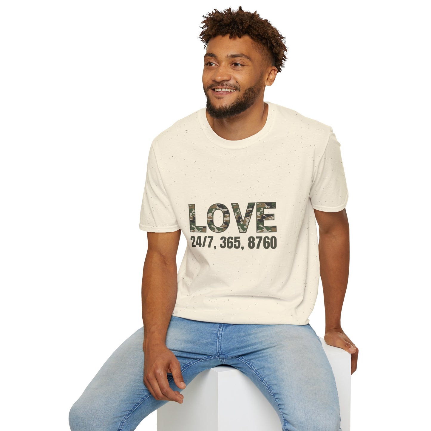 Love All Year Unisex Softstyle T-Shirt (Camouflage) | Casual Wear, Gift for Her, Gift for Him, Love Shirt, Everyday Outfit