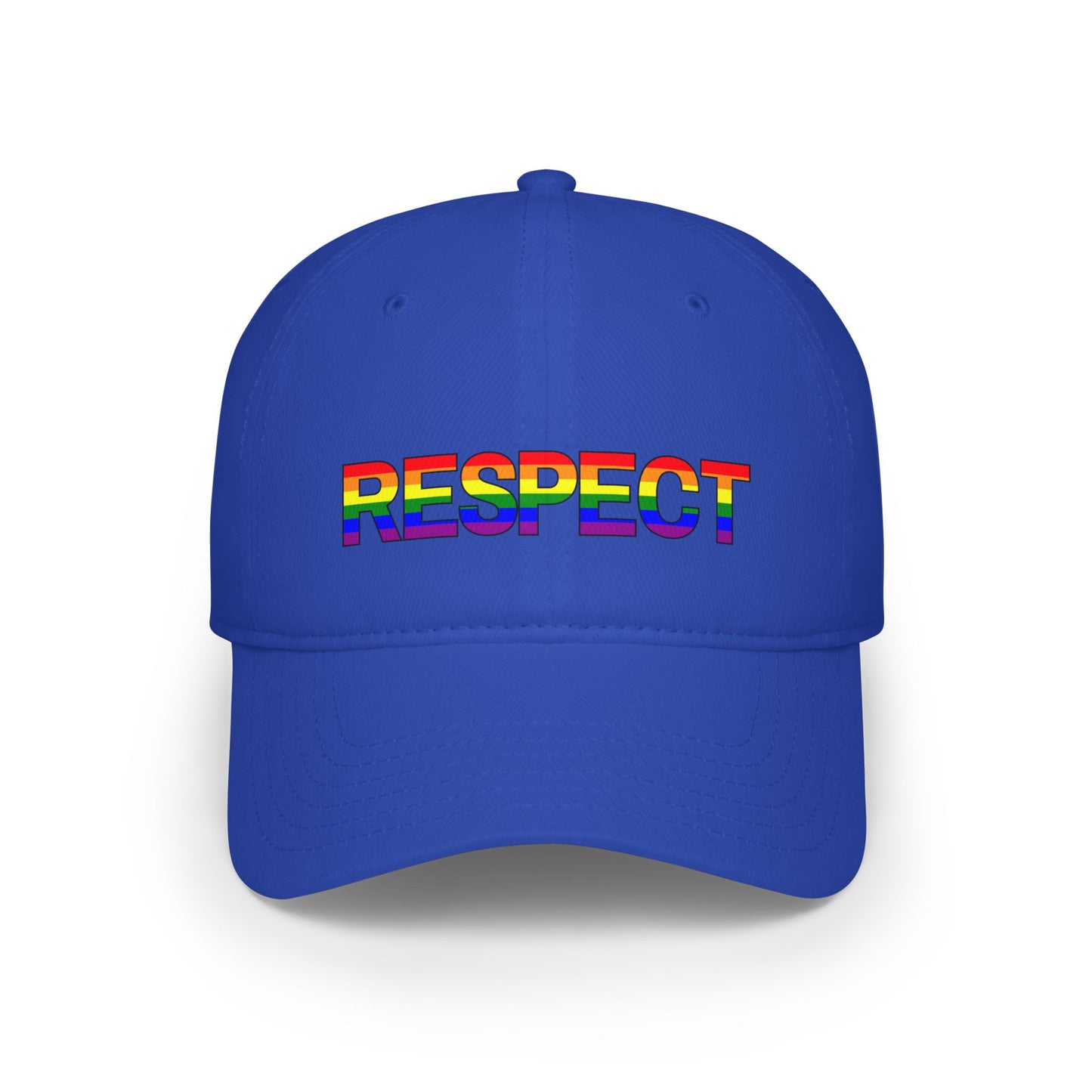 Respect Rainbow Low Profile Baseball Cap - Pride Accessories for Inclusivity