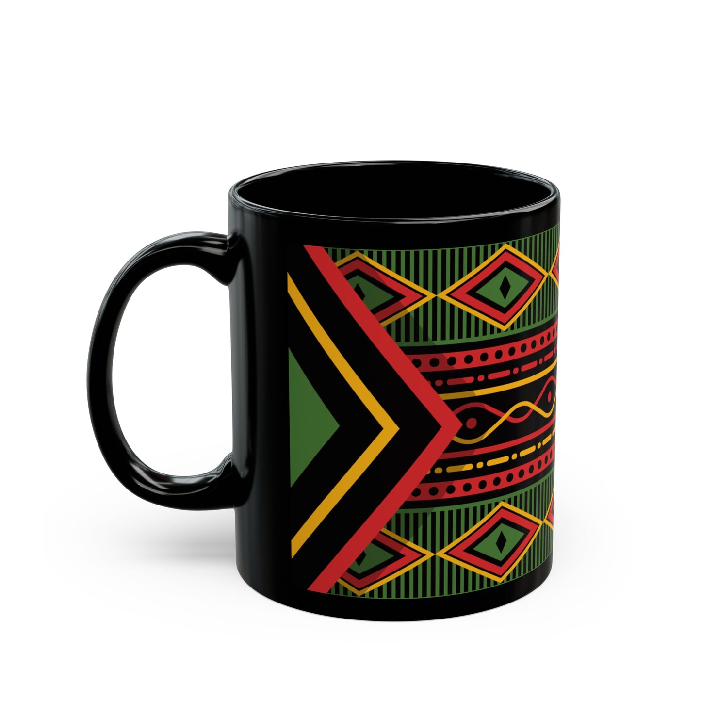 Kente Print Black Mug (11oz, 15oz)