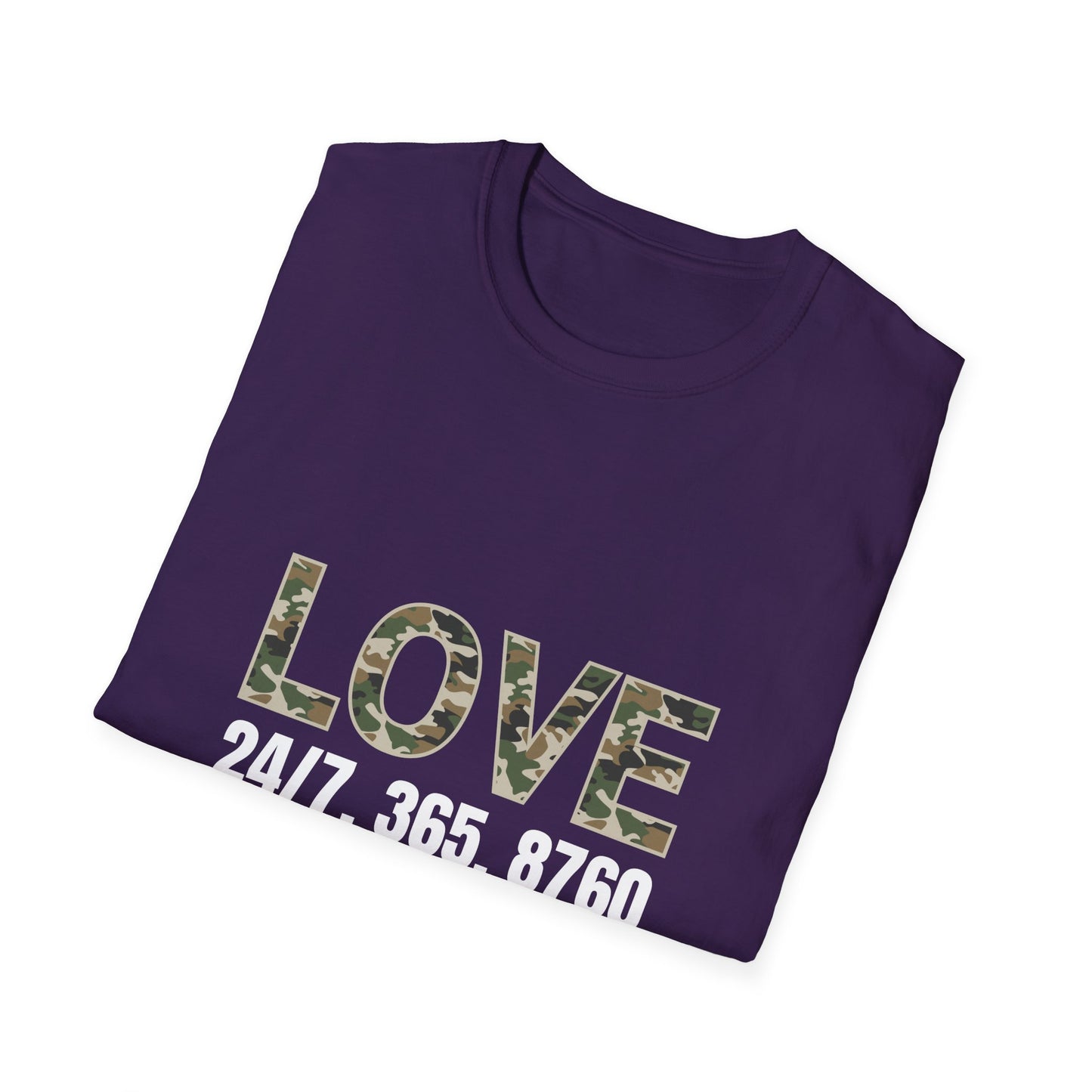 Love All Year Unisex Softstyle T-Shirt (Camouflage) | Casual Wear, Gift for Her, Gift for Him, Love Shirt, Everyday Outfit