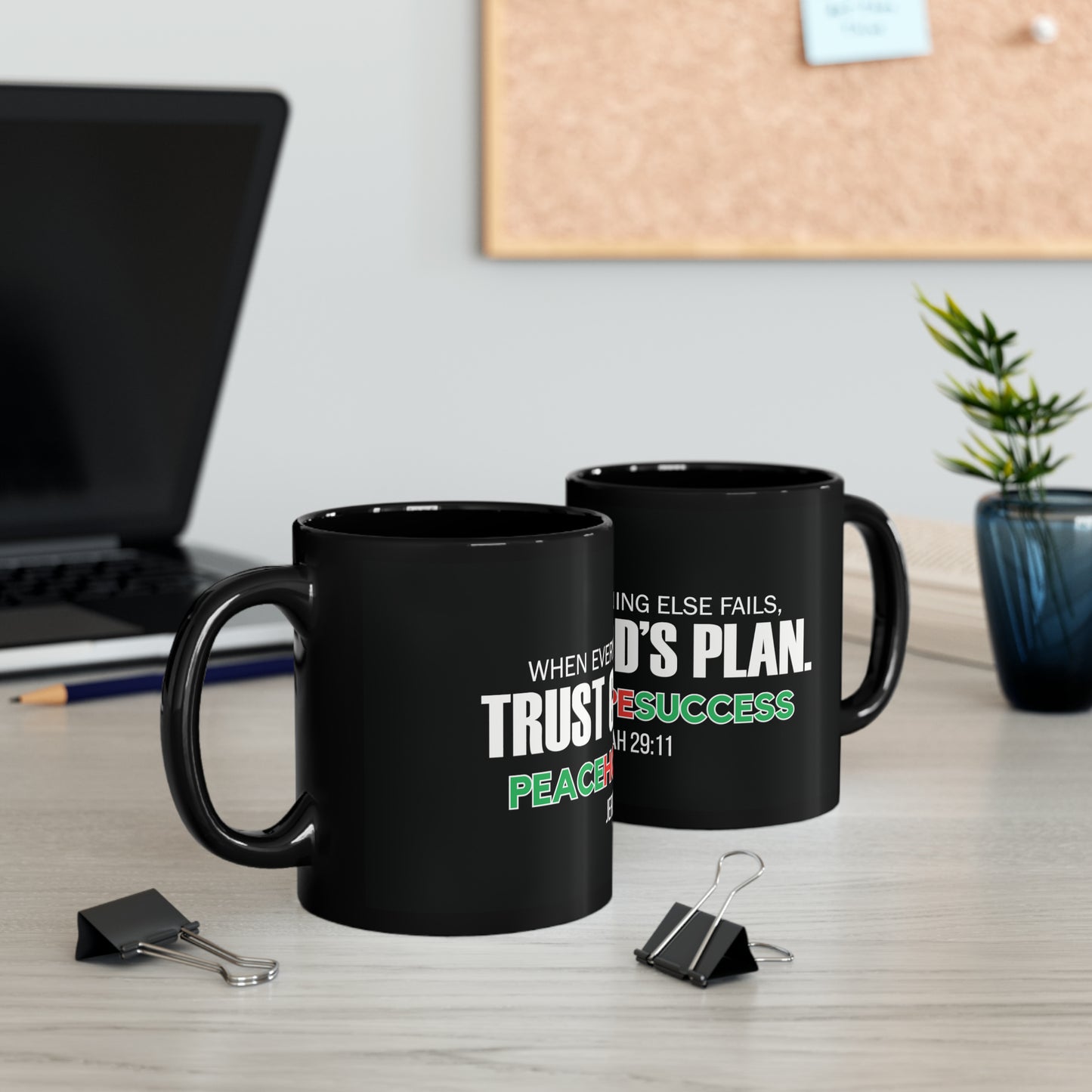 Trust God's Plan Black Mug (11oz, 15oz)