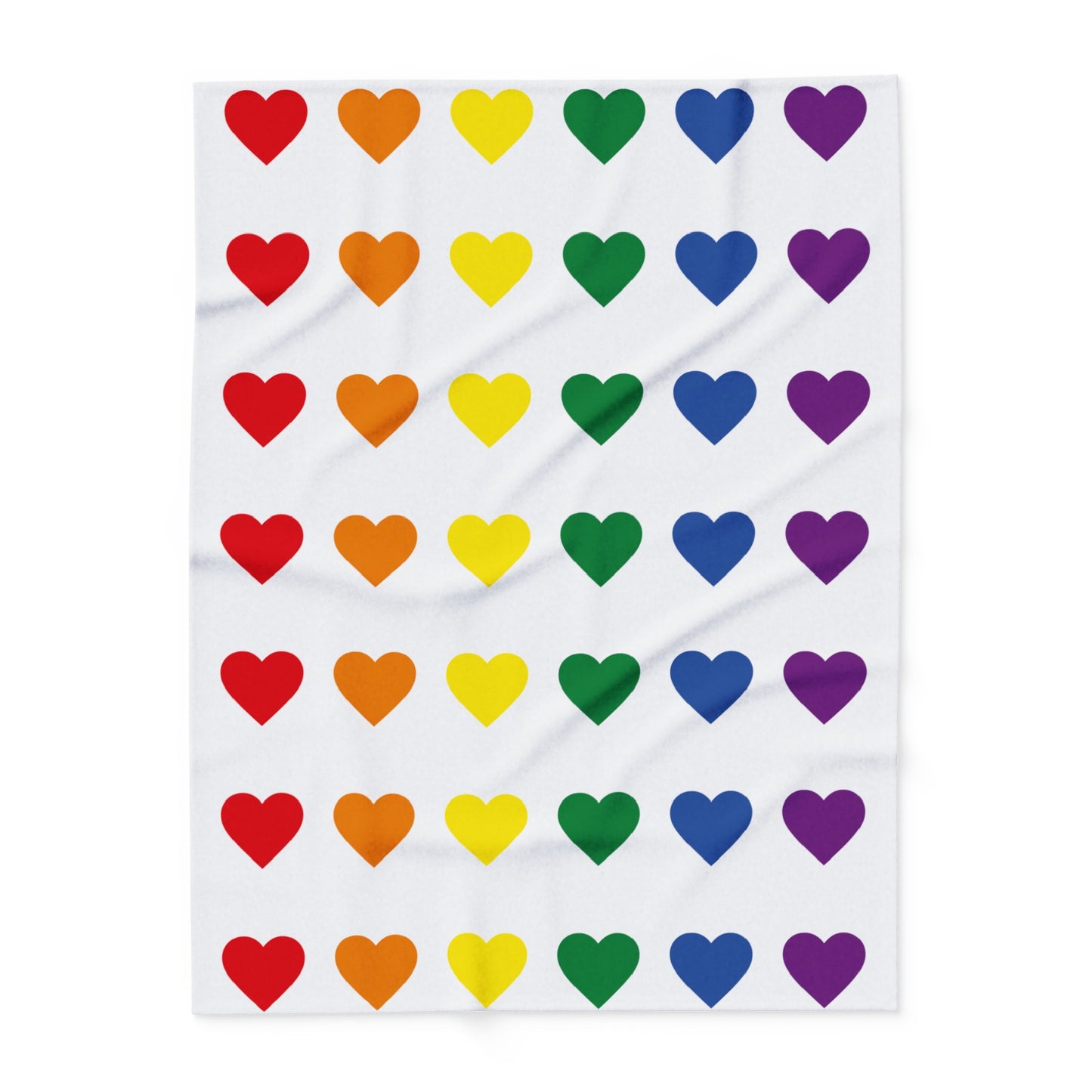 Rainbow Hearts Arctic Fleece Blanket