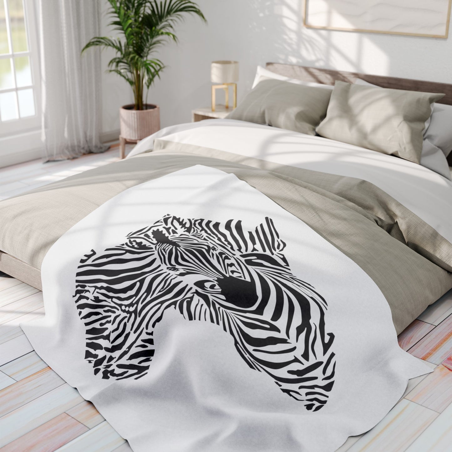 African Zebra Print Arctic Fleece Blanket