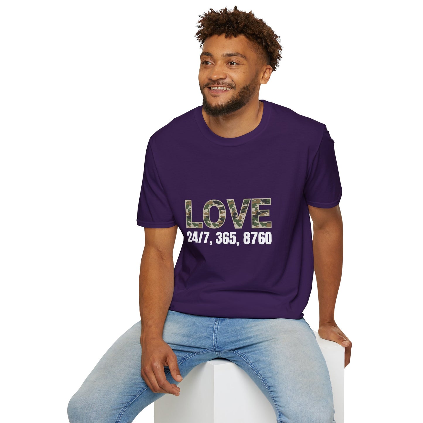 Love All Year Unisex Softstyle T-Shirt (Camouflage) | Casual Wear, Gift for Her, Gift for Him, Love Shirt, Everyday Outfit