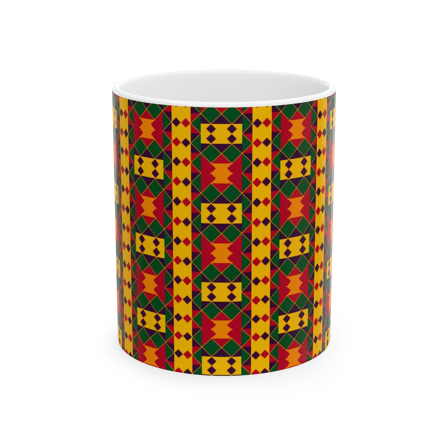 Kente Print Ceramic Mug, 11oz