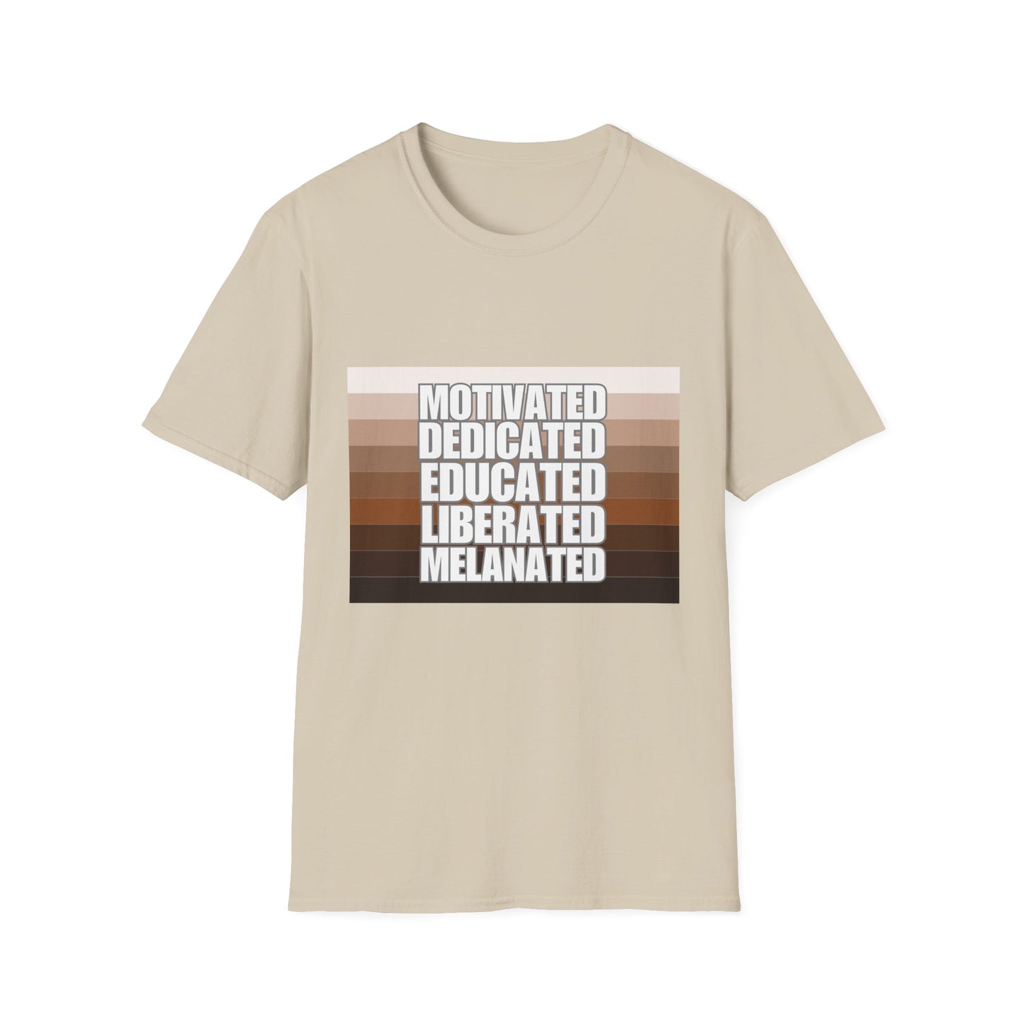 Motivated & Educated Unisex Softstyle T-Shirt - Celebrate Liberation and Melanation