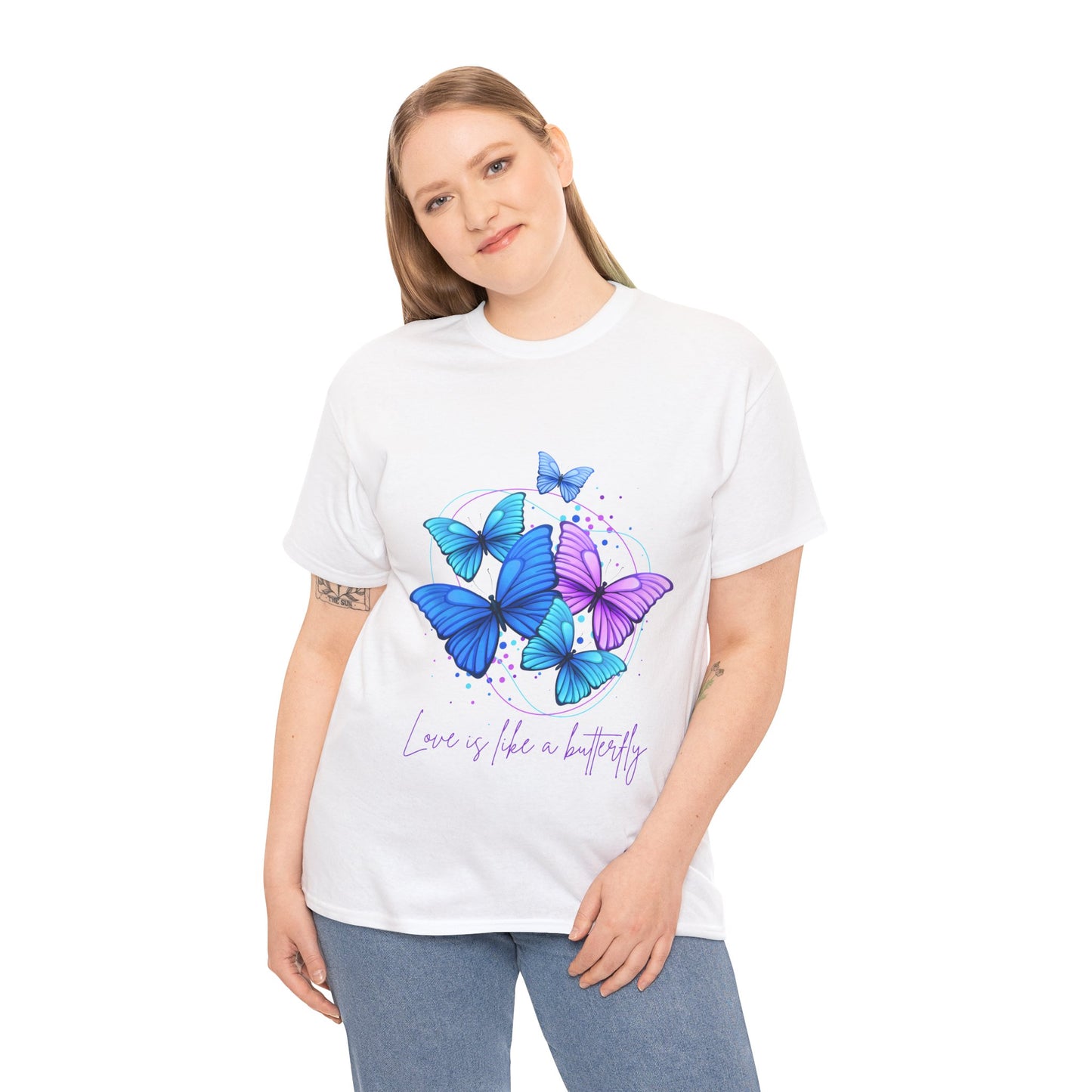 Love is Like a Butterfly Unisex Heavy Cotton Tee
