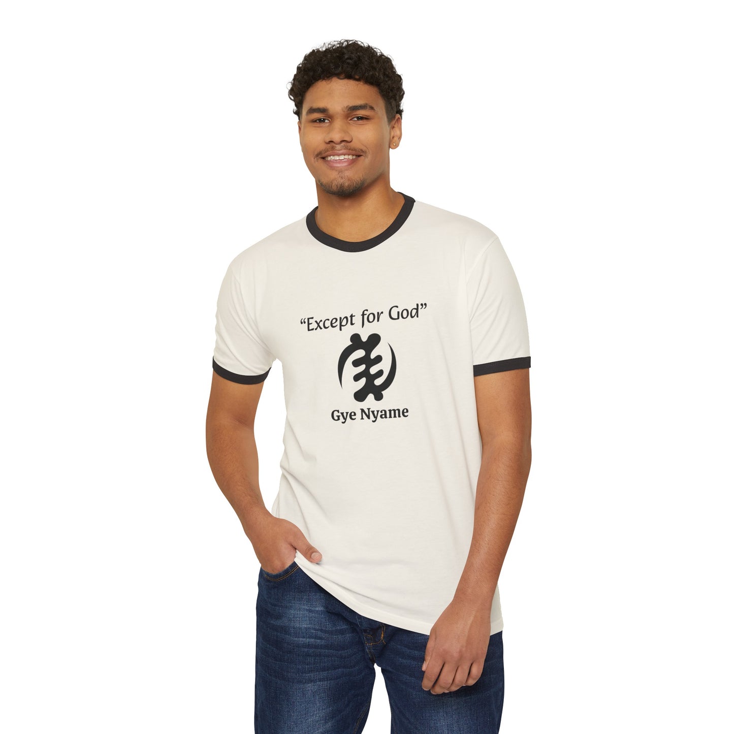 Gye Nyame Unisex Cotton Ringer T-Shirt