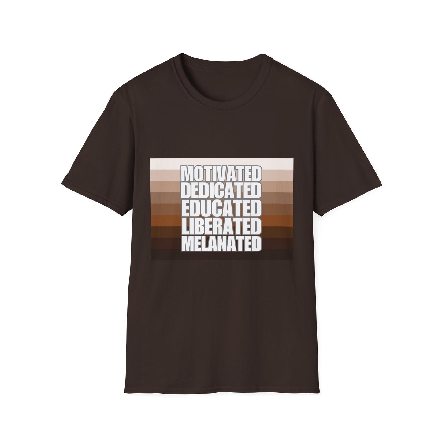 Motivated & Educated Unisex Softstyle T-Shirt - Celebrate Liberation and Melanation