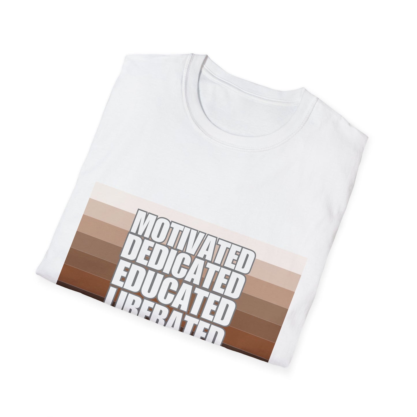 Motivated & Educated Unisex Softstyle T-Shirt - Celebrate Liberation and Melanation