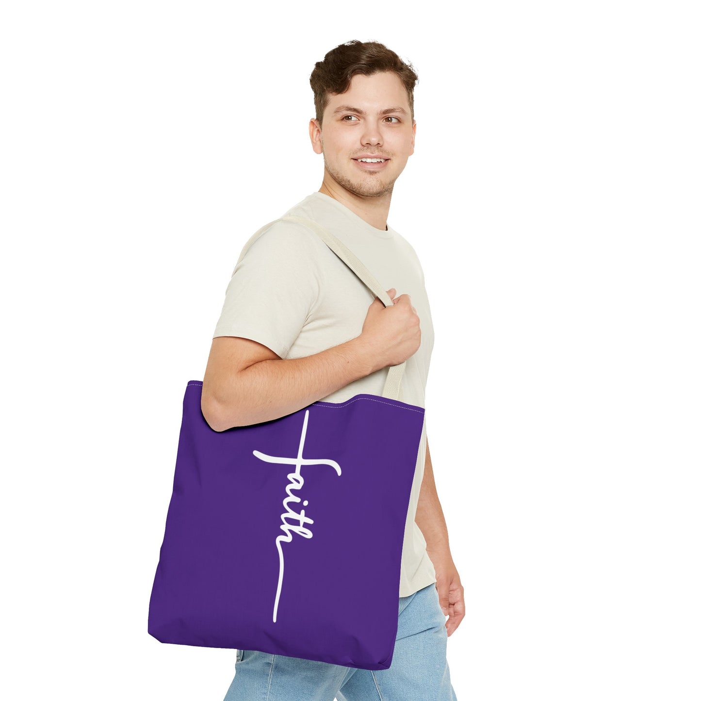 Faith Cross (Purple) Tote Bag (AOP)