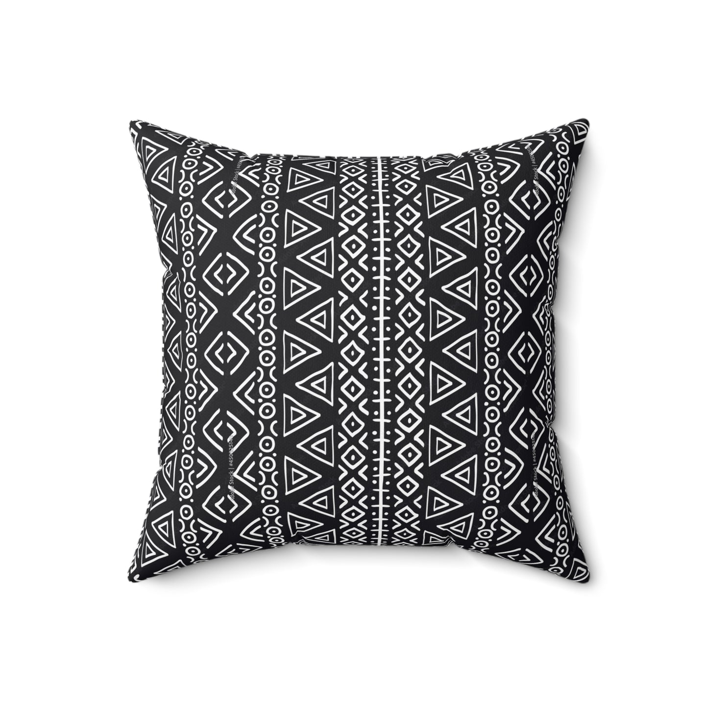 African Tribal Print Faux Suede Square Pillow