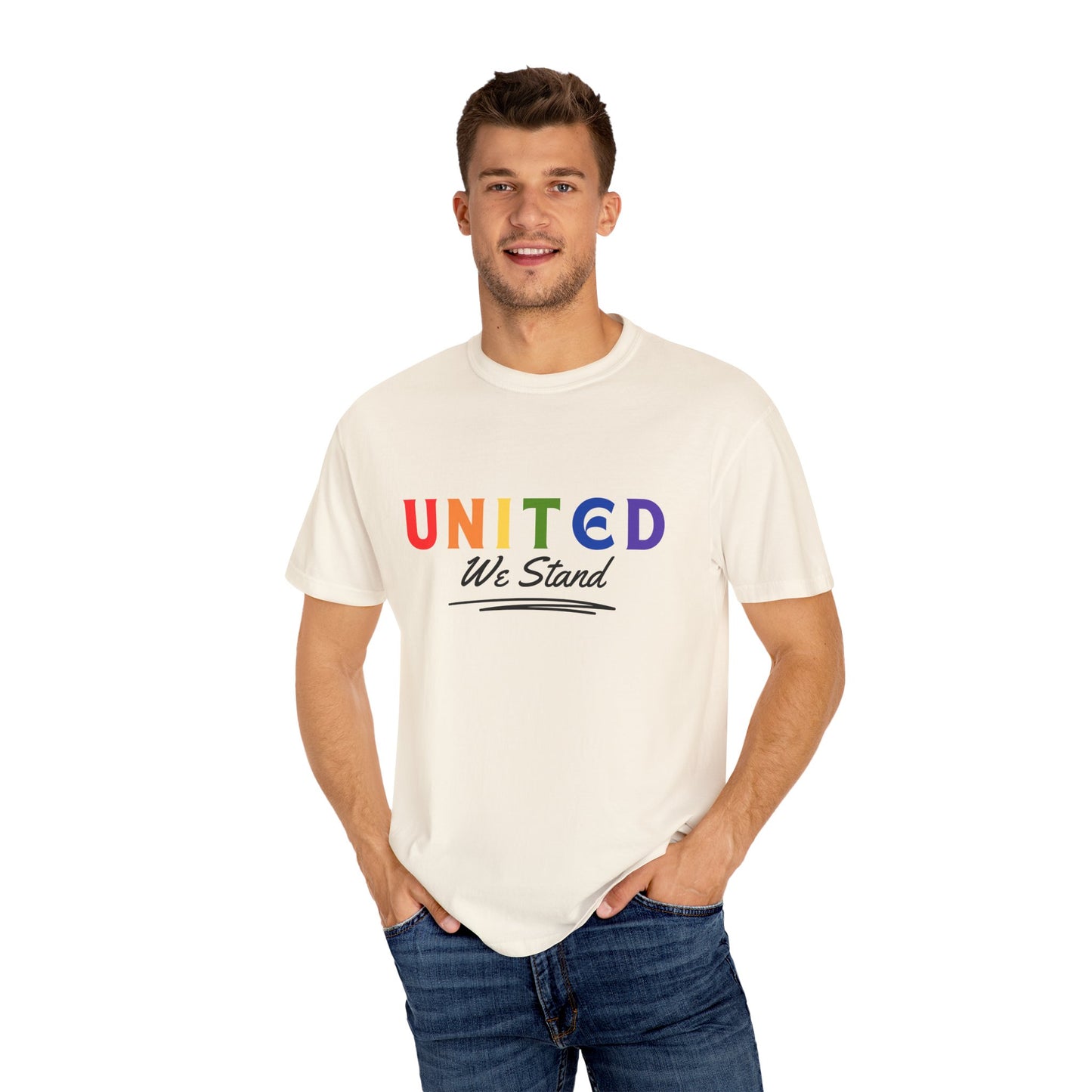 Pride United We Stand T-Shirt - Unisex Garment-Dyed Tee
