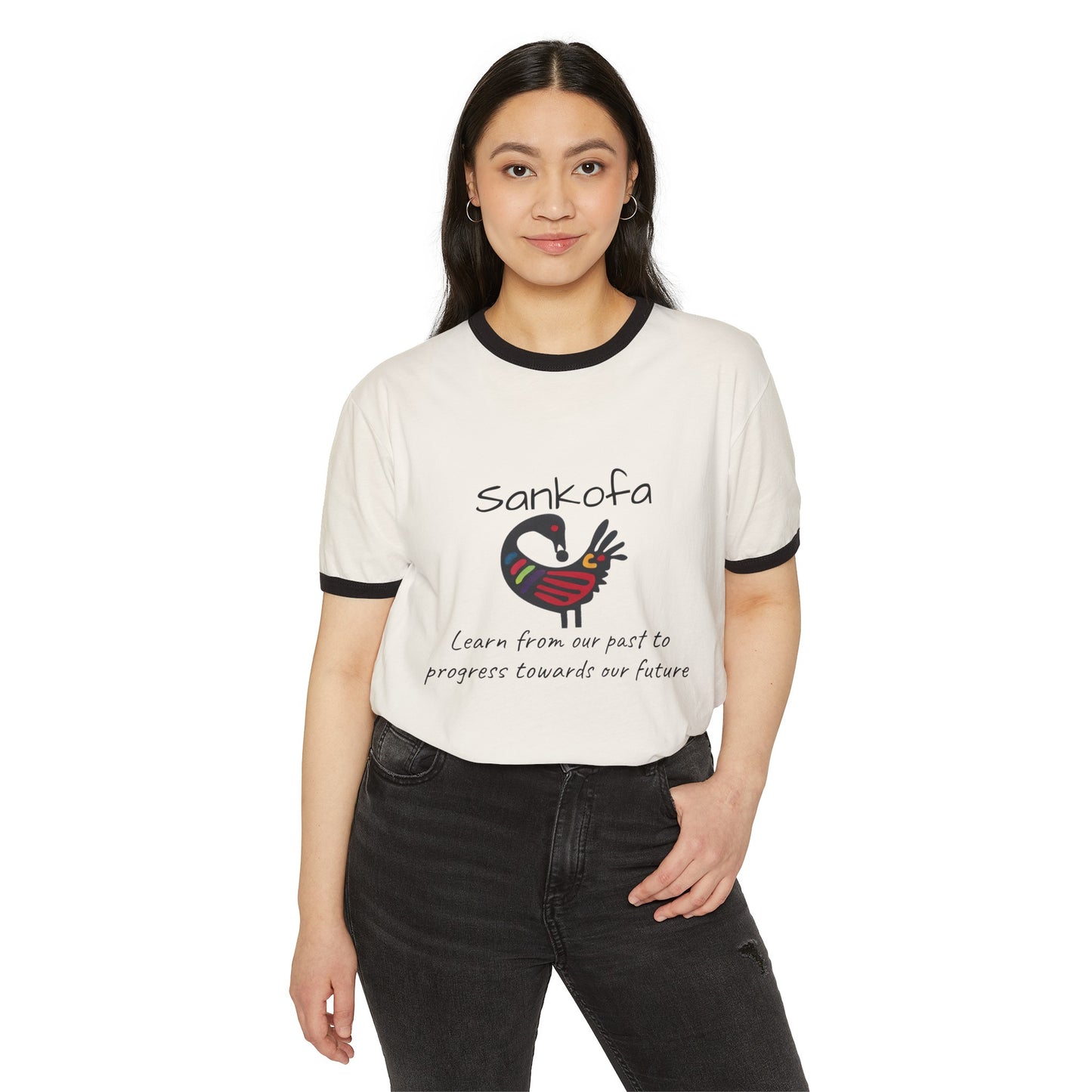 Sankofa Unisex Cotton Ringer T-Shirt