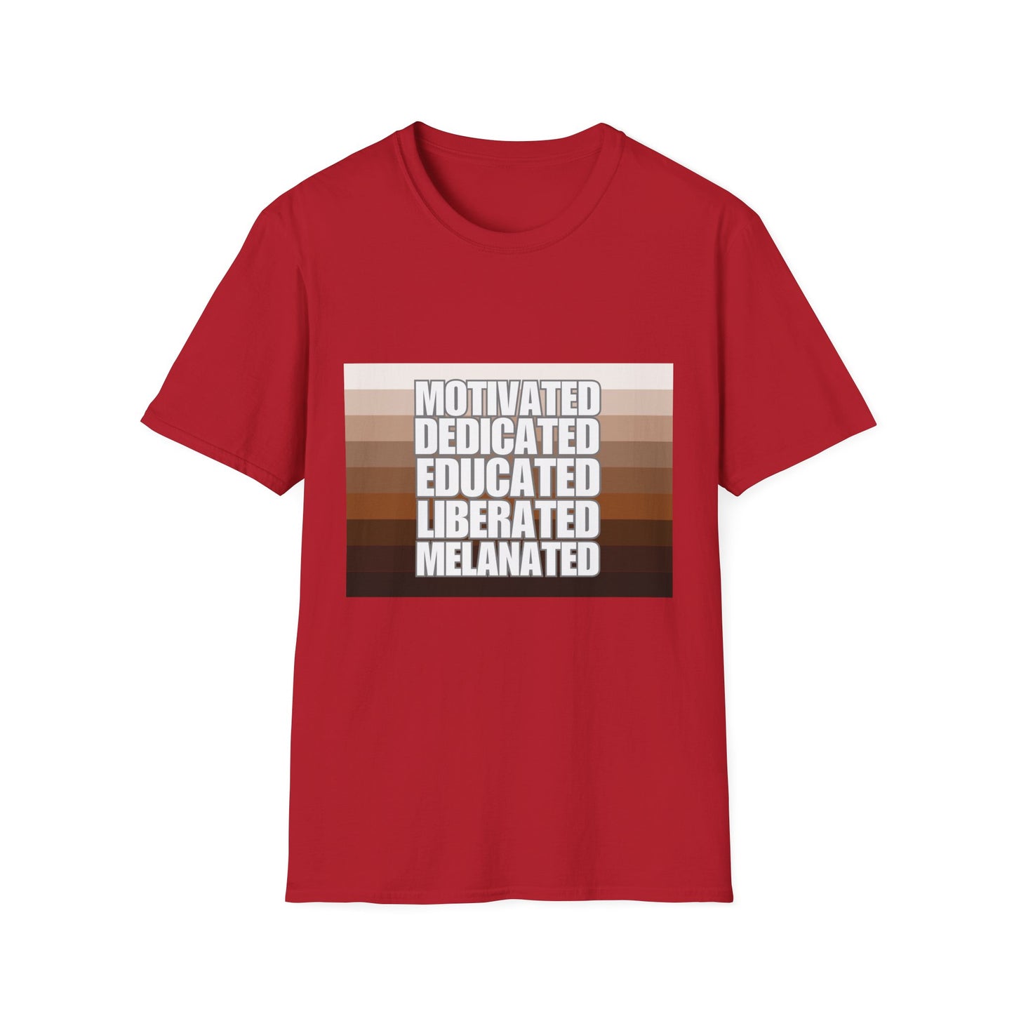 Motivated & Educated Unisex Softstyle T-Shirt - Celebrate Liberation and Melanation