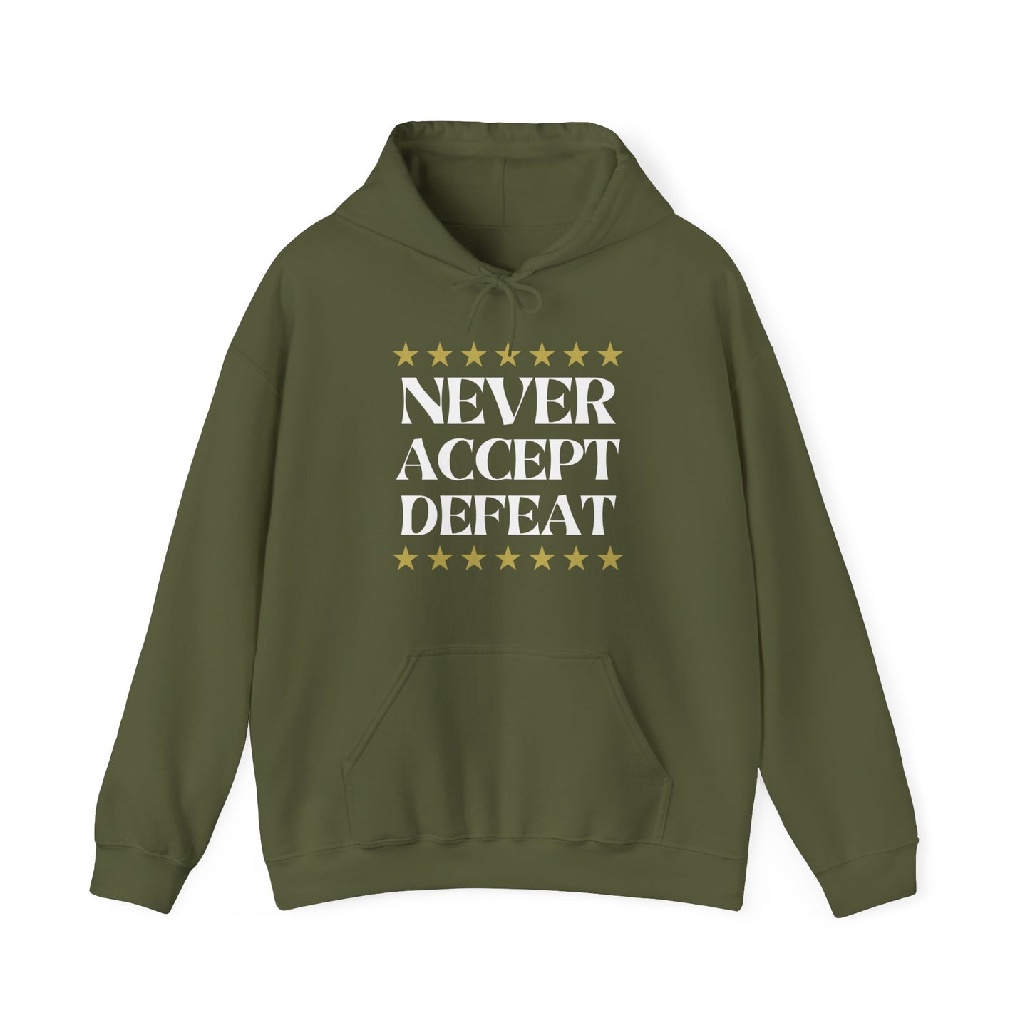 Never Accept Defeat Unisex Heavy Blend™ Hooded Sweatshirt