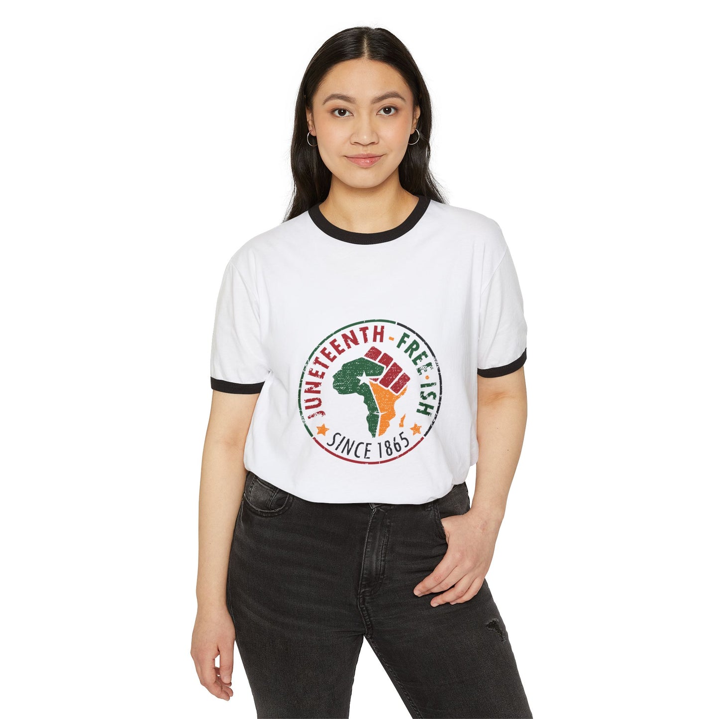 Juneteenth Cotton Ringer T-Shirt - Celebrate Freedom Since 1865