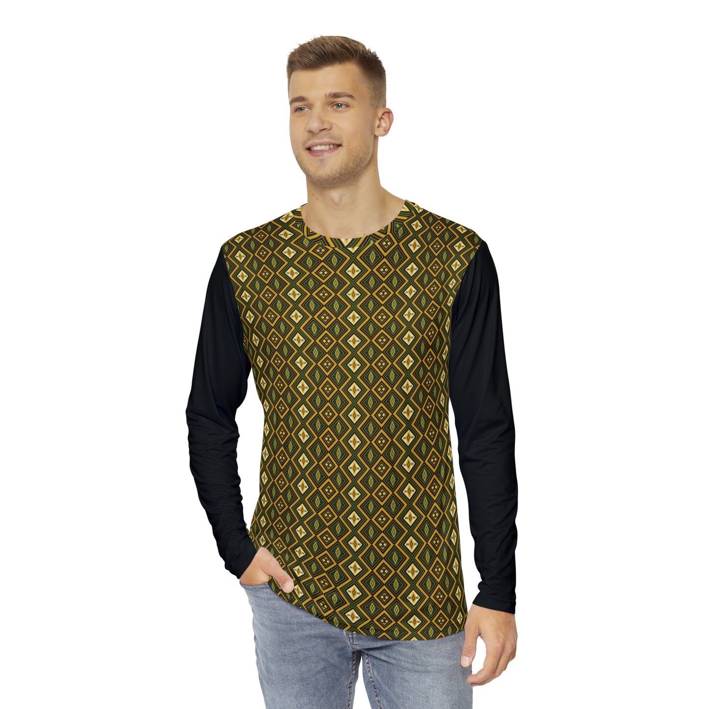 Kente Print Long Sleeve Shirt (AOP)