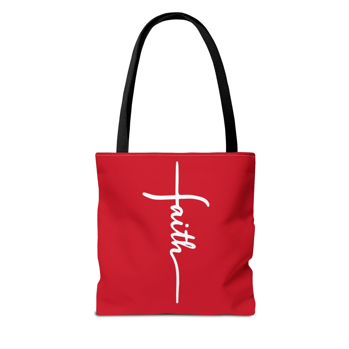 Faith Cross (Red) Tote Bag (AOP)