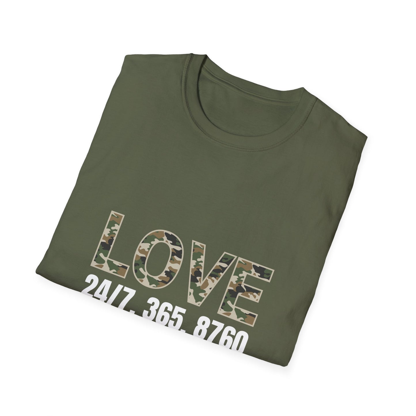 Love All Year Unisex Softstyle T-Shirt (Camouflage) | Casual Wear, Gift for Her, Gift for Him, Love Shirt, Everyday Outfit