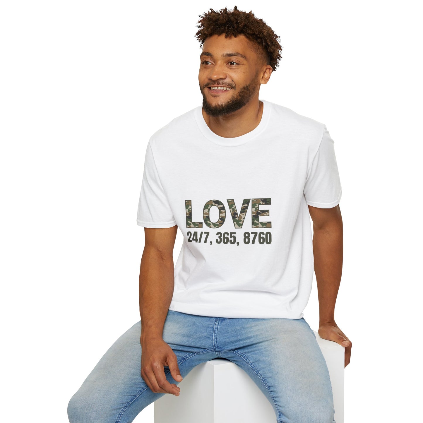 Love All Year Unisex Softstyle T-Shirt (Camouflage) | Casual Wear, Gift for Her, Gift for Him, Love Shirt, Everyday Outfit