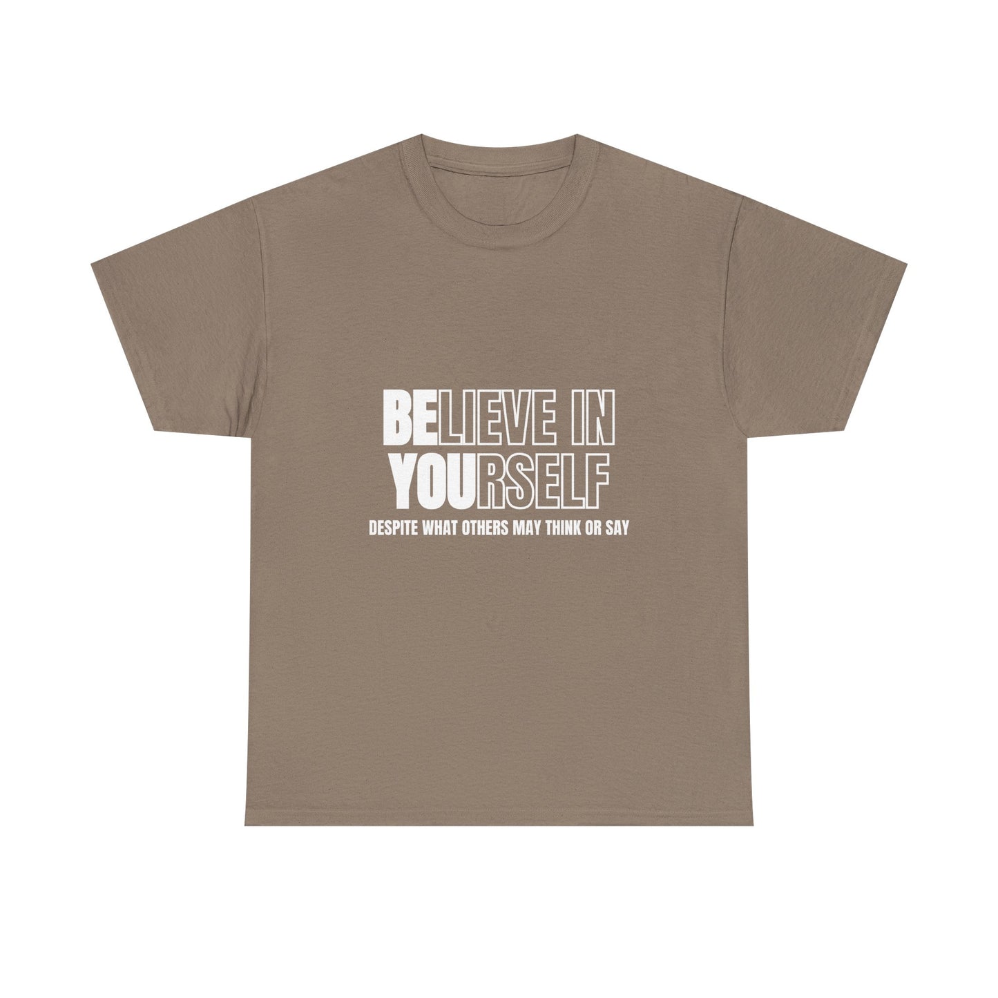 Inspirational Unisex Heavy Cotton Tee - Believe in Yourself