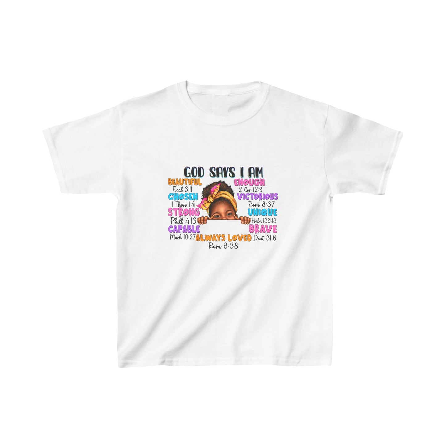 God Says I Am Kids Heavy Cotton™ Tee