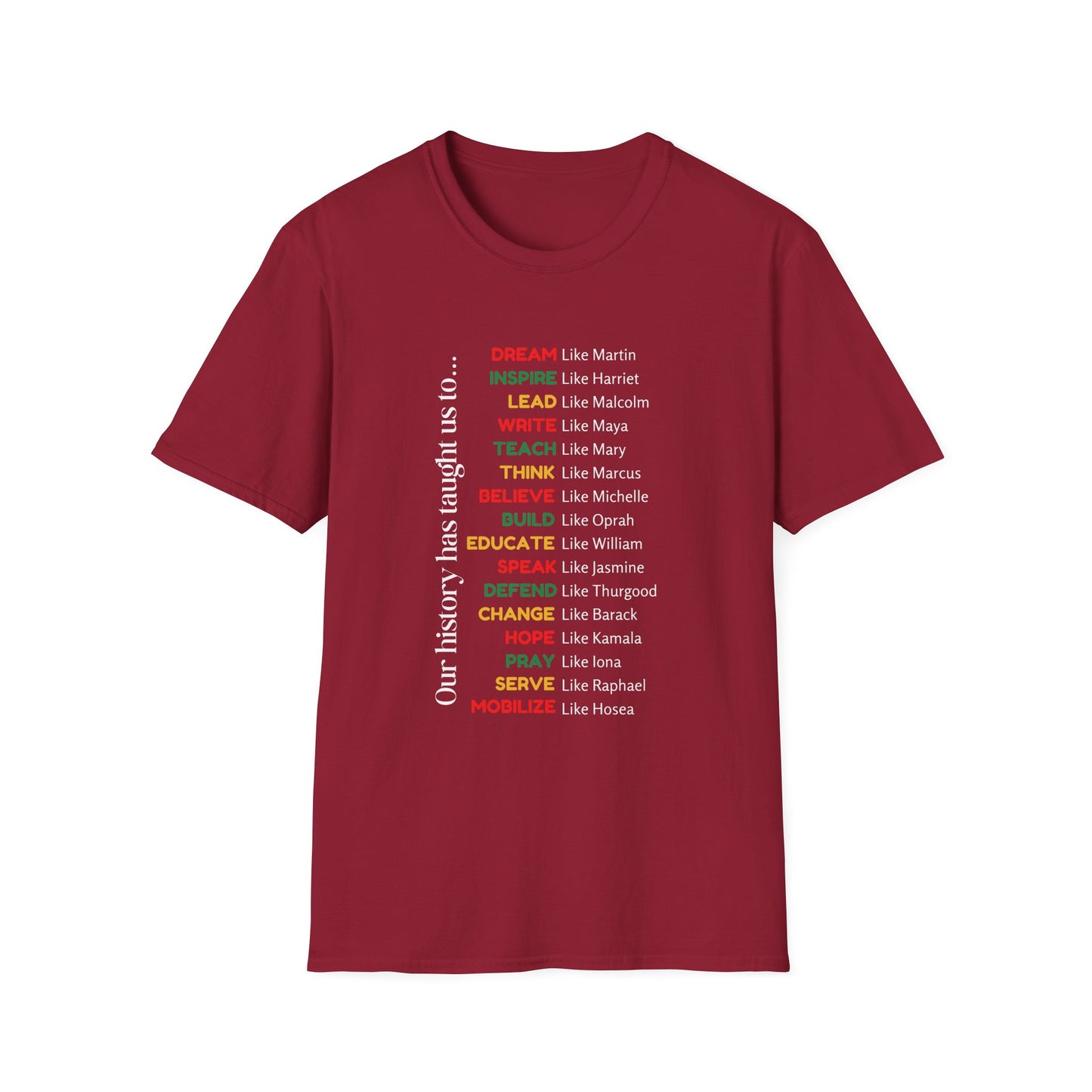 Inspirational Unisex Softstyle T-Shirt - Celebrate Our History with Empowering Messages