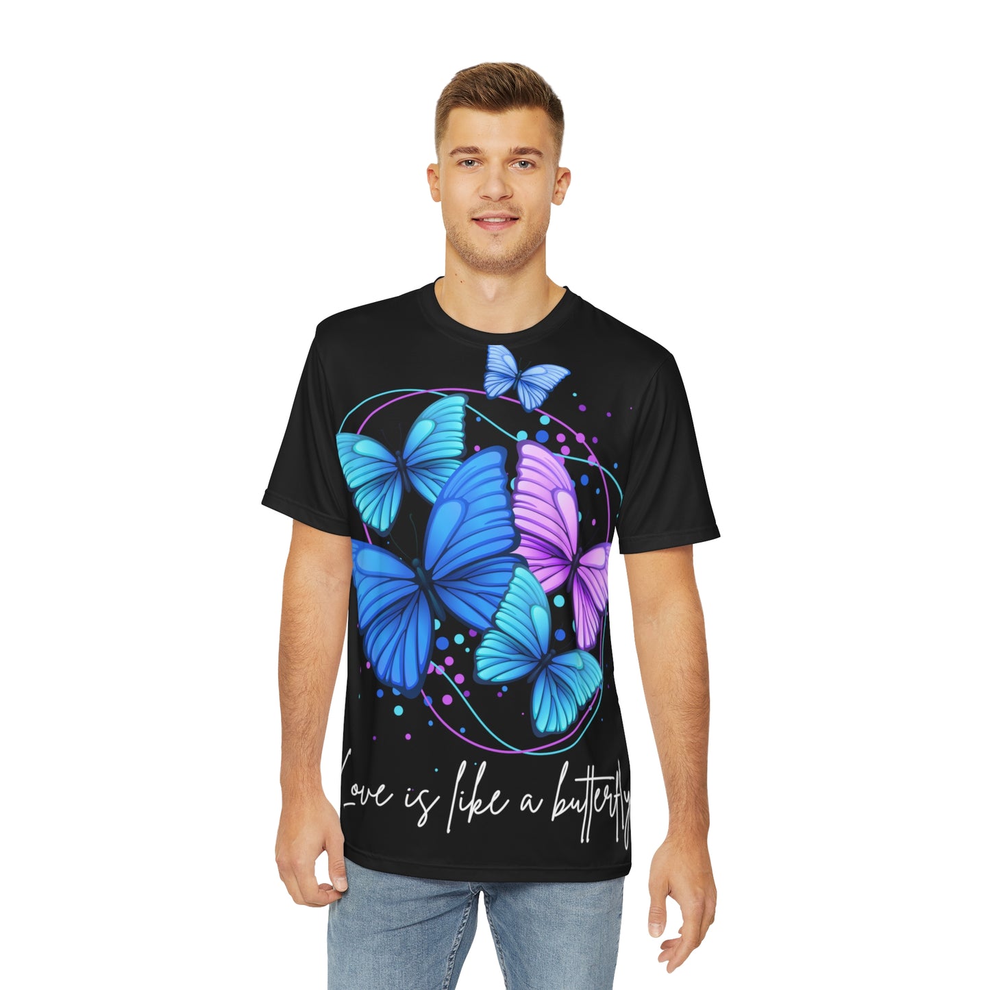 Love is Like a Butterfly Polyester Tee (AOP)