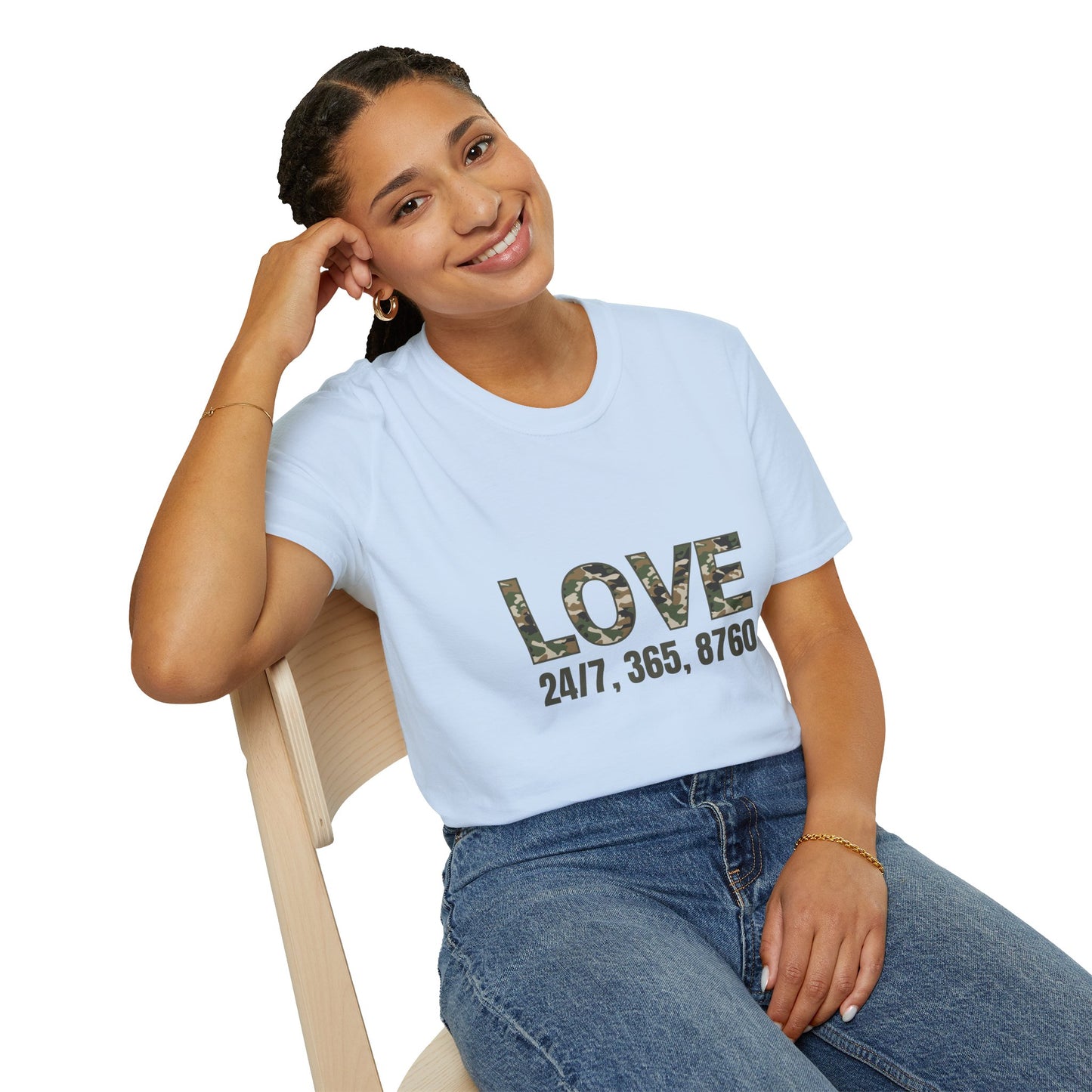Love All Year Unisex Softstyle T-Shirt (Camouflage) | Casual Wear, Gift for Her, Gift for Him, Love Shirt, Everyday Outfit