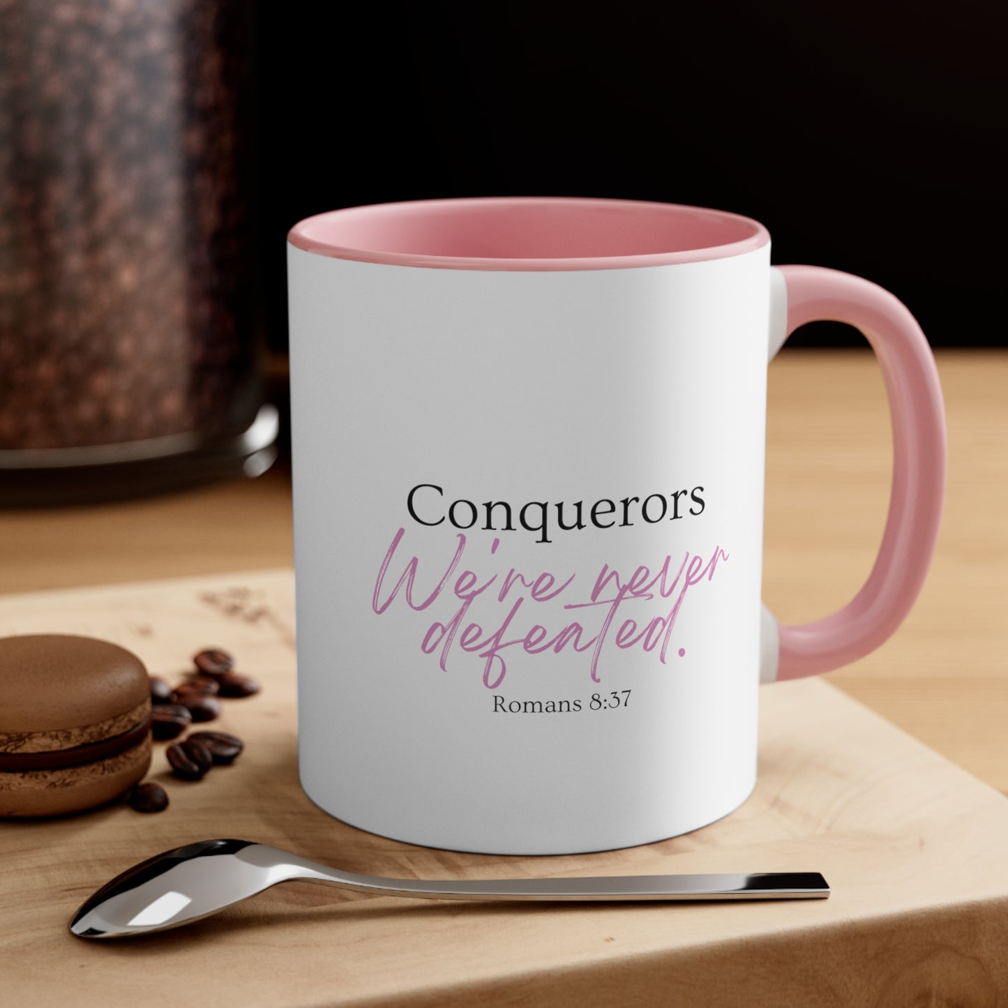 Conquerors Pink Accent Coffee Mug, 11oz