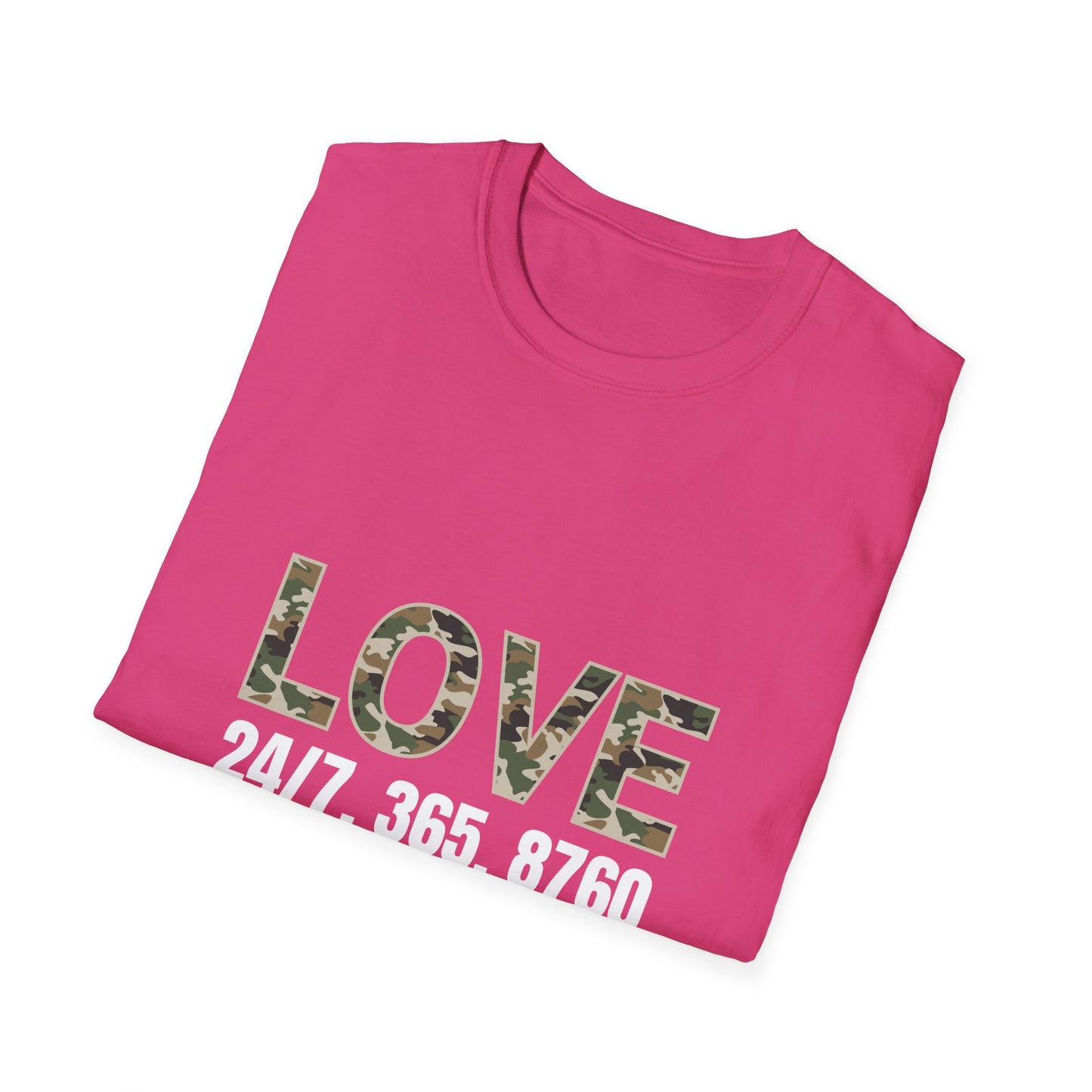 Love All Year Unisex Softstyle T-Shirt (Camouflage) | Casual Wear, Gift for Her, Gift for Him, Love Shirt, Everyday Outfit