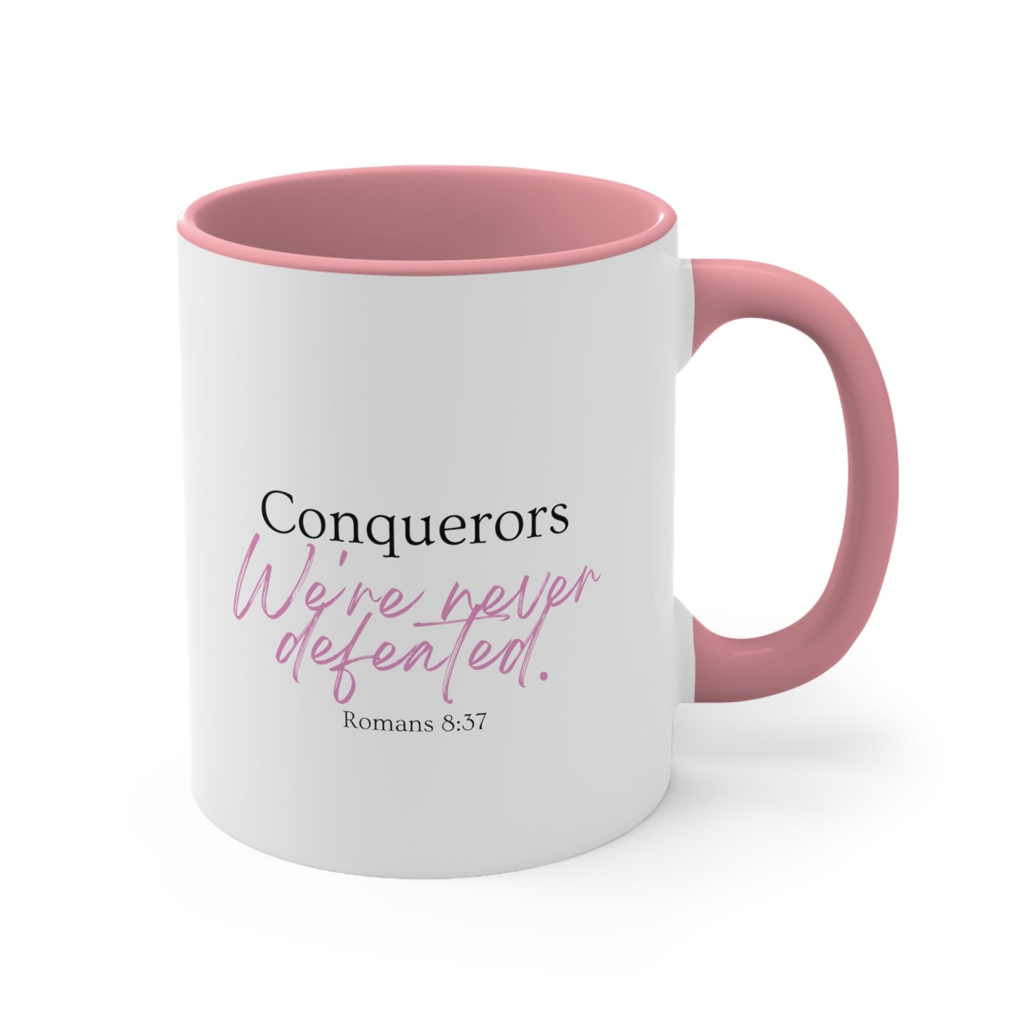 Conquerors Pink Accent Coffee Mug, 11oz