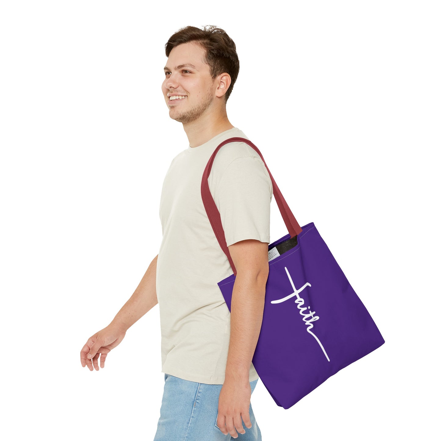 Faith Cross (Purple) Tote Bag (AOP)