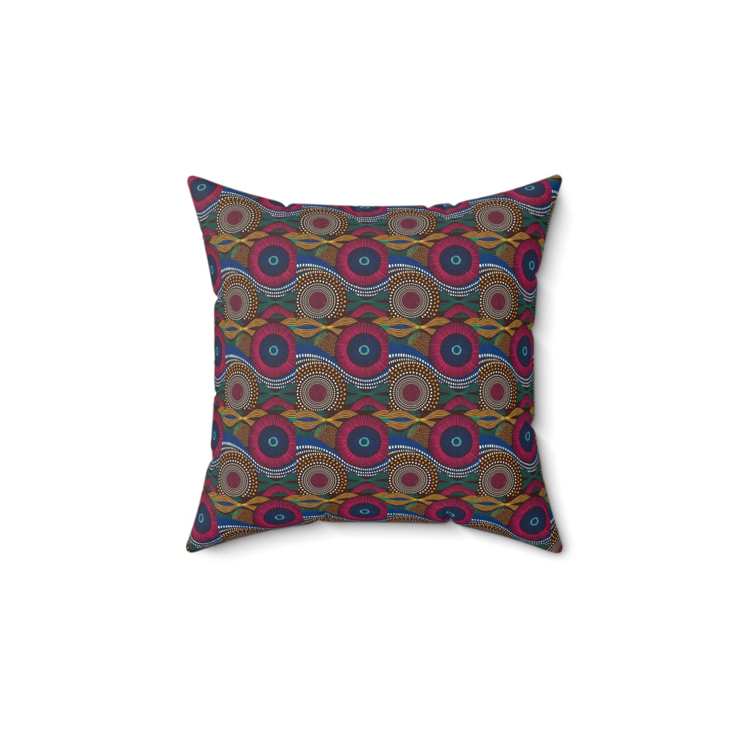 African Tribal Colorful Faux Suede Square Pillow