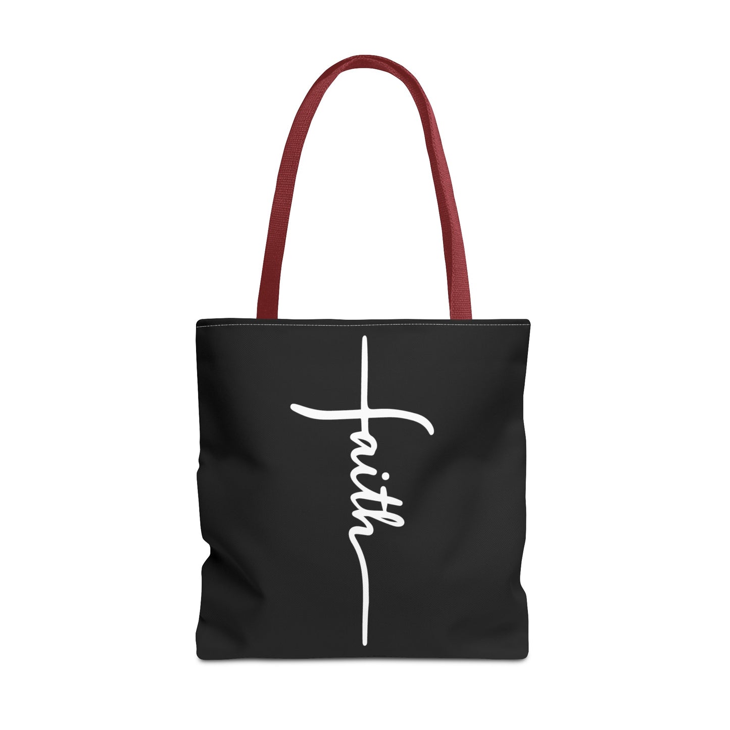 Faith Cross (Black) Tote Bag (AOP)