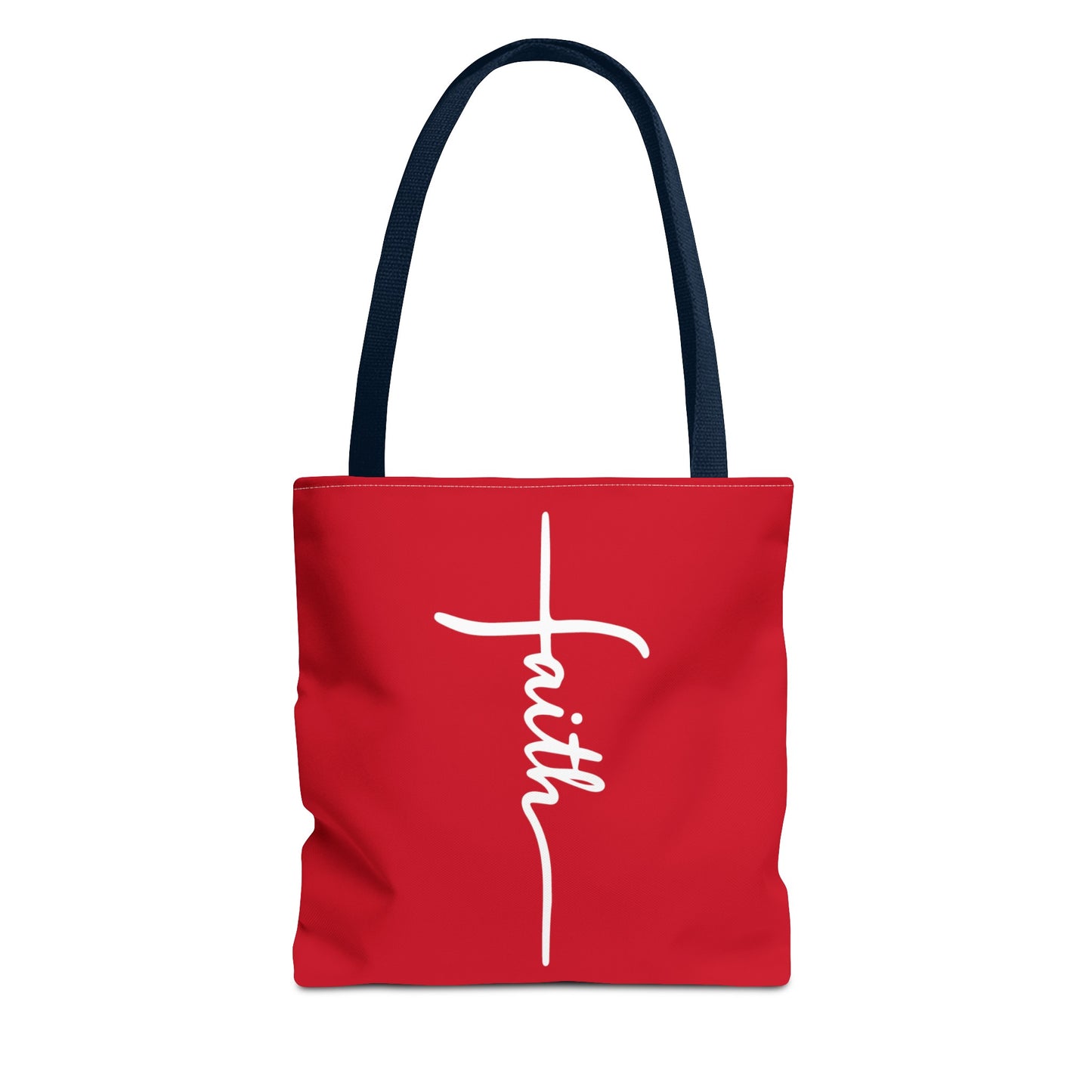 Faith Cross (Red) Tote Bag (AOP)