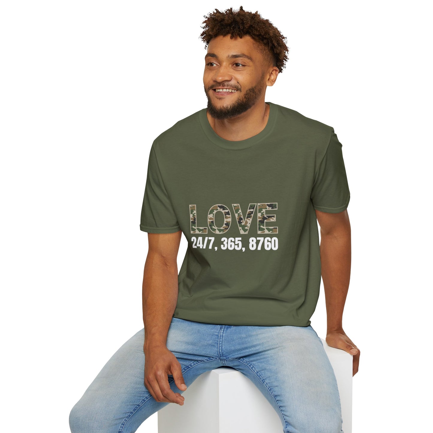Love All Year Unisex Softstyle T-Shirt (Camouflage) | Casual Wear, Gift for Her, Gift for Him, Love Shirt, Everyday Outfit