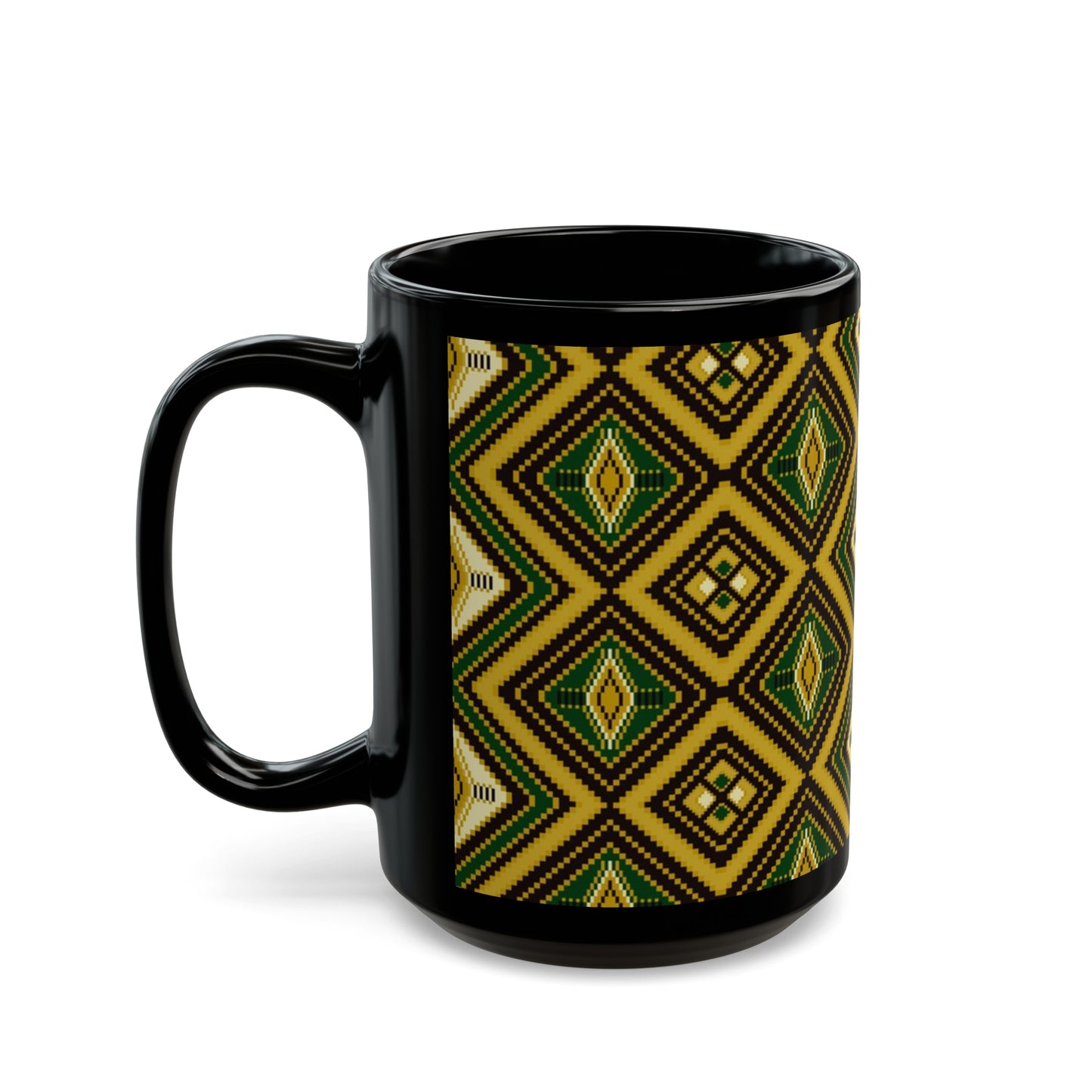 Kente Print Black Mug (11oz, 15oz)